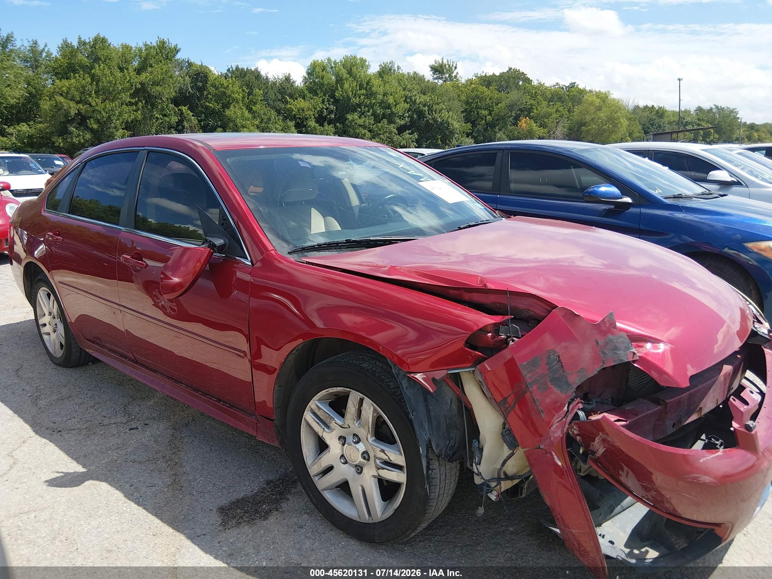 2013 Chevrolet Impala Lt Burgundy vin: 2G1WG5E36D1258175