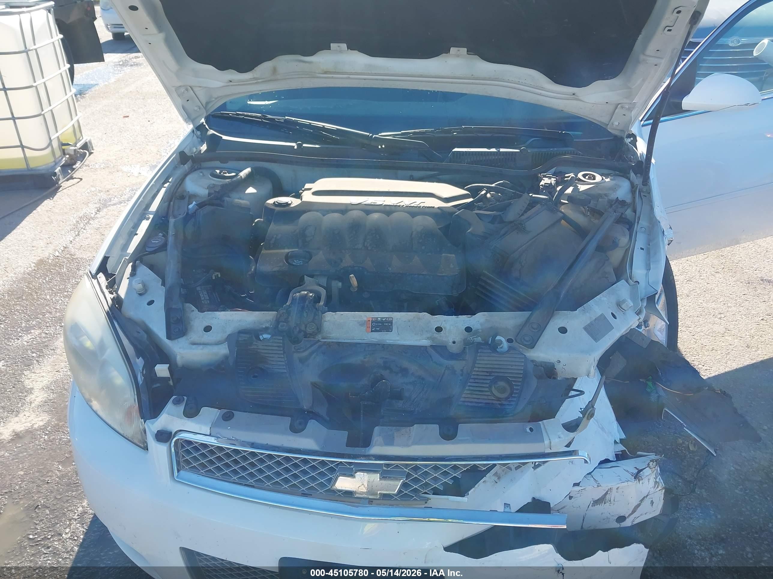 2012 Chevrolet Impala Lt White vin: 2G1WG5E37C1103424