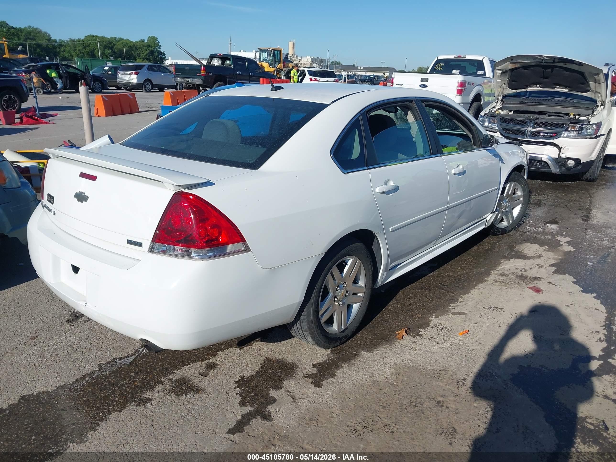 2012 Chevrolet Impala Lt White vin: 2G1WG5E37C1103424