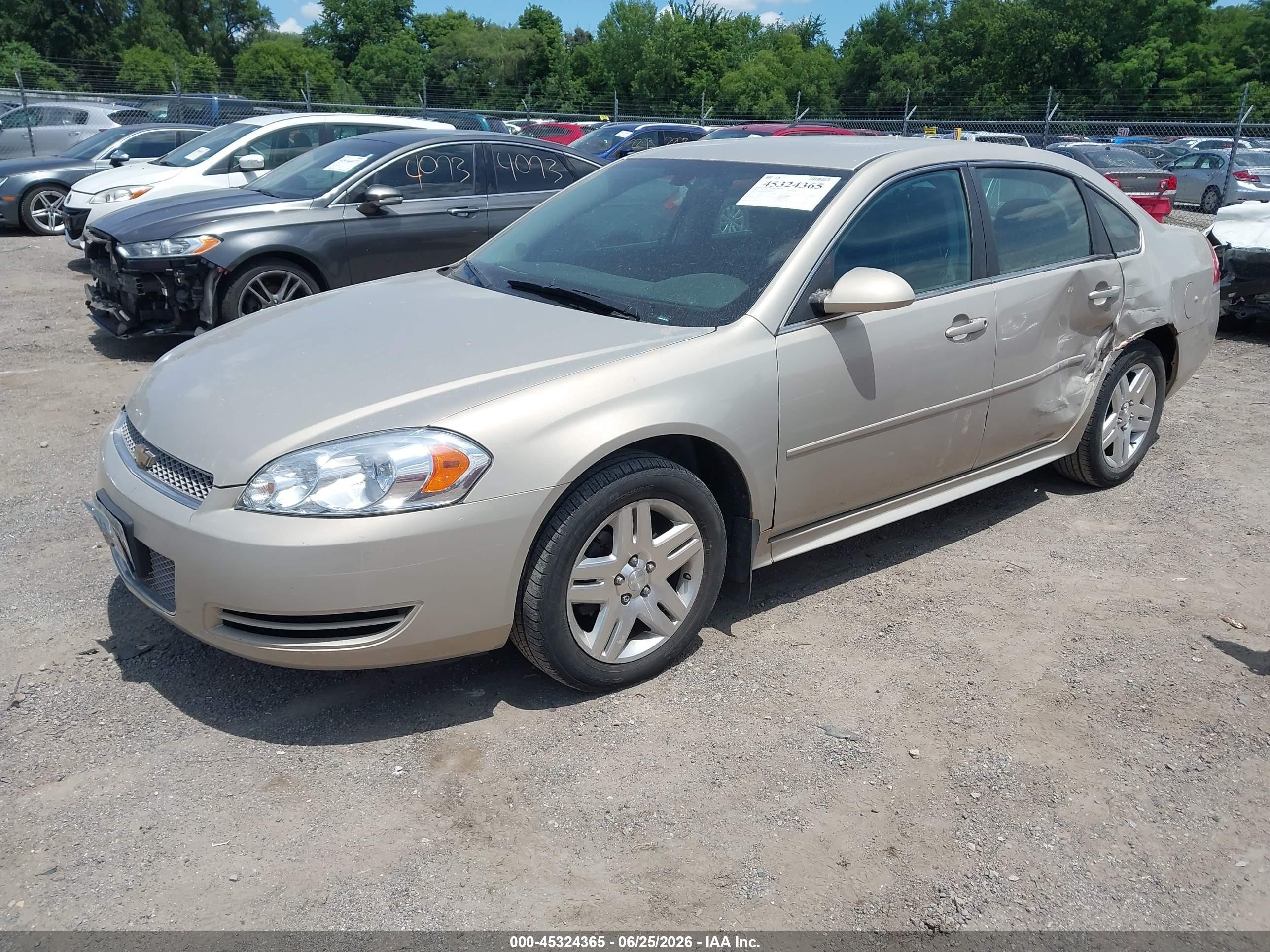 2012 Chevrolet Impala Lt Champagne vin: 2G1WG5E37C1249709