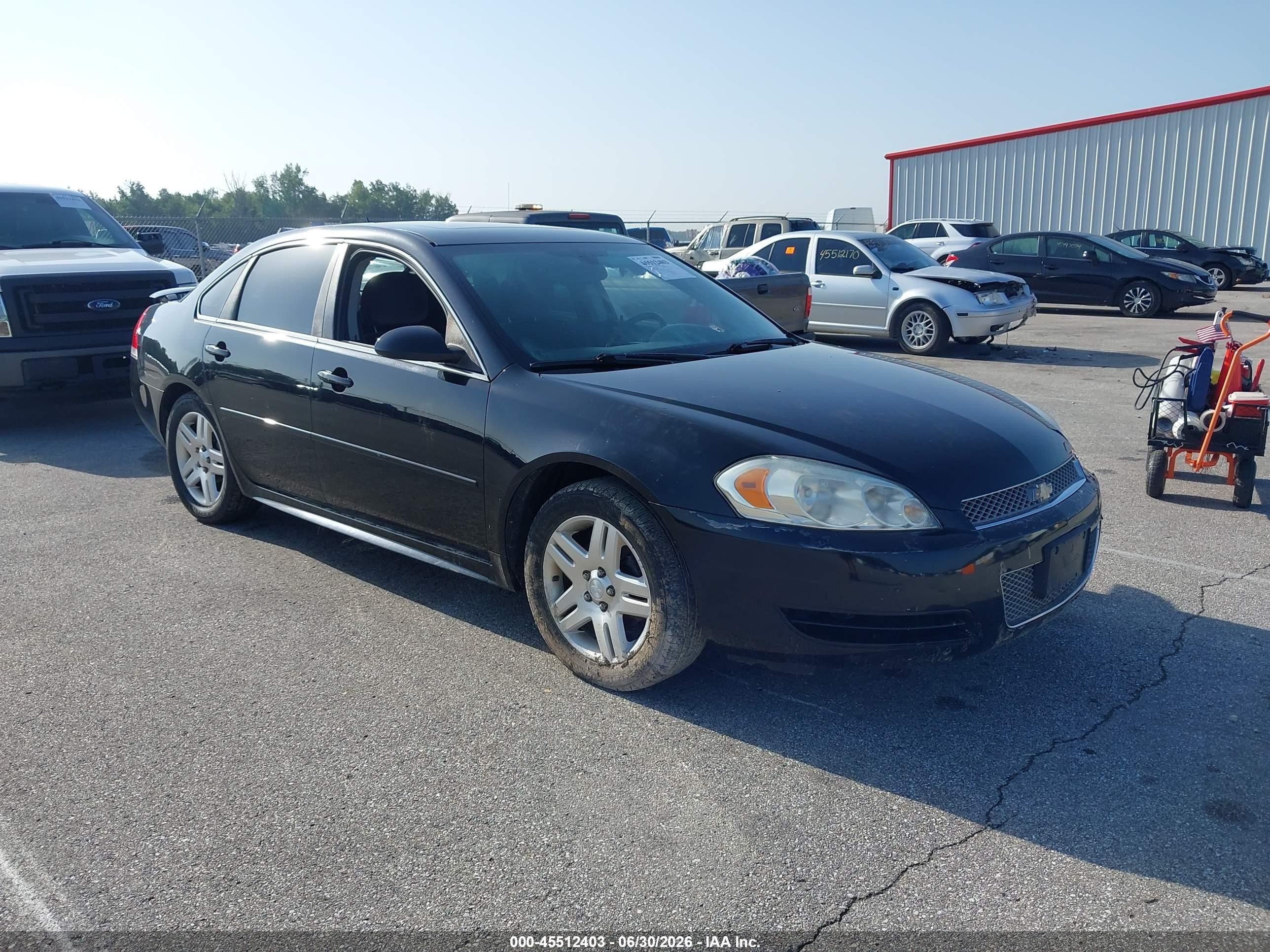 2012 Chevrolet Impala Lt Black vin: 2G1WG5E37C1268177