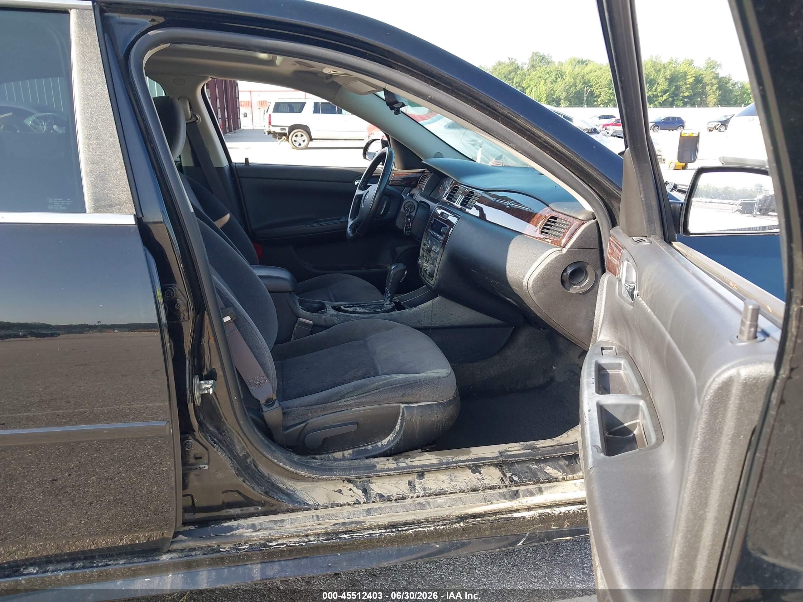 2012 Chevrolet Impala Lt Black vin: 2G1WG5E37C1268177
