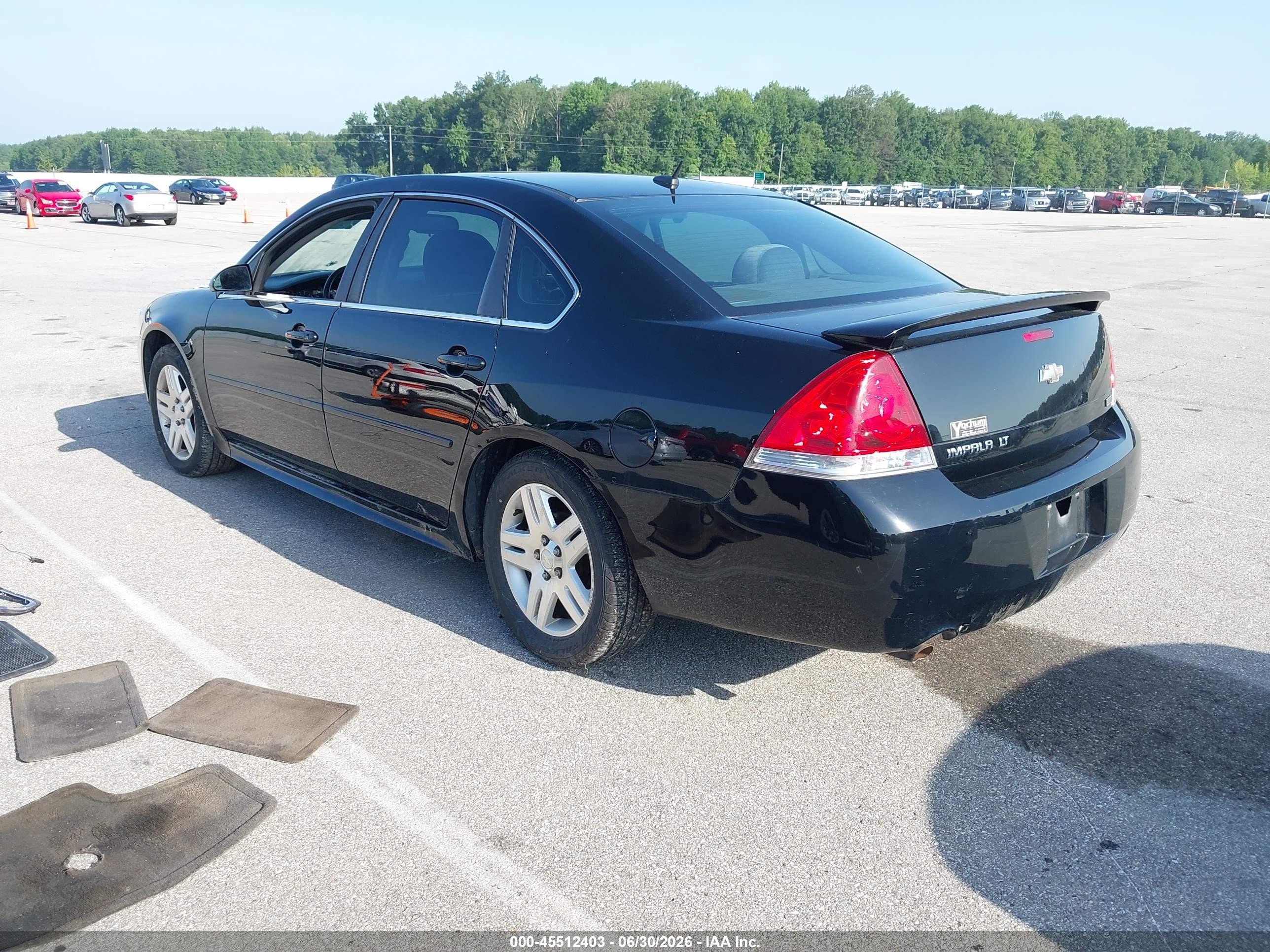 2012 Chevrolet Impala Lt Black vin: 2G1WG5E37C1268177
