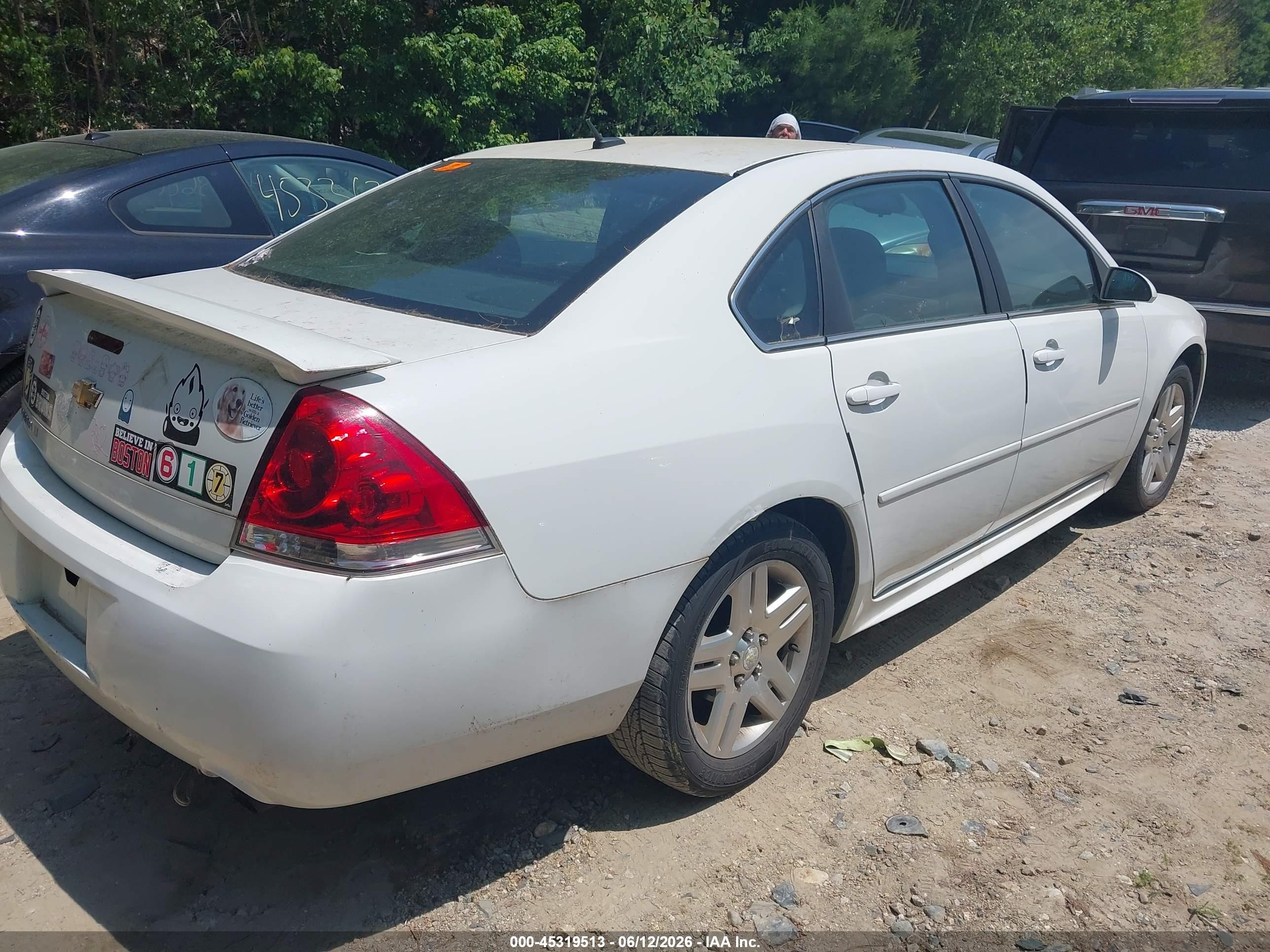 2012 Chevrolet Impala Lt White vin: 2G1WG5E37C1274674