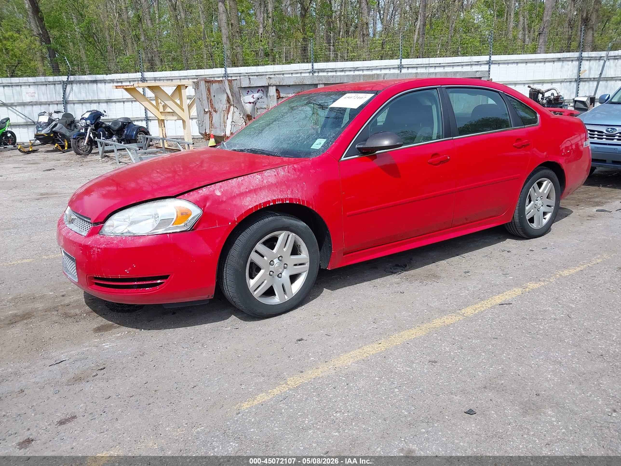 2012 Chevrolet Impala Lt Red vin: 2G1WG5E38C1153359