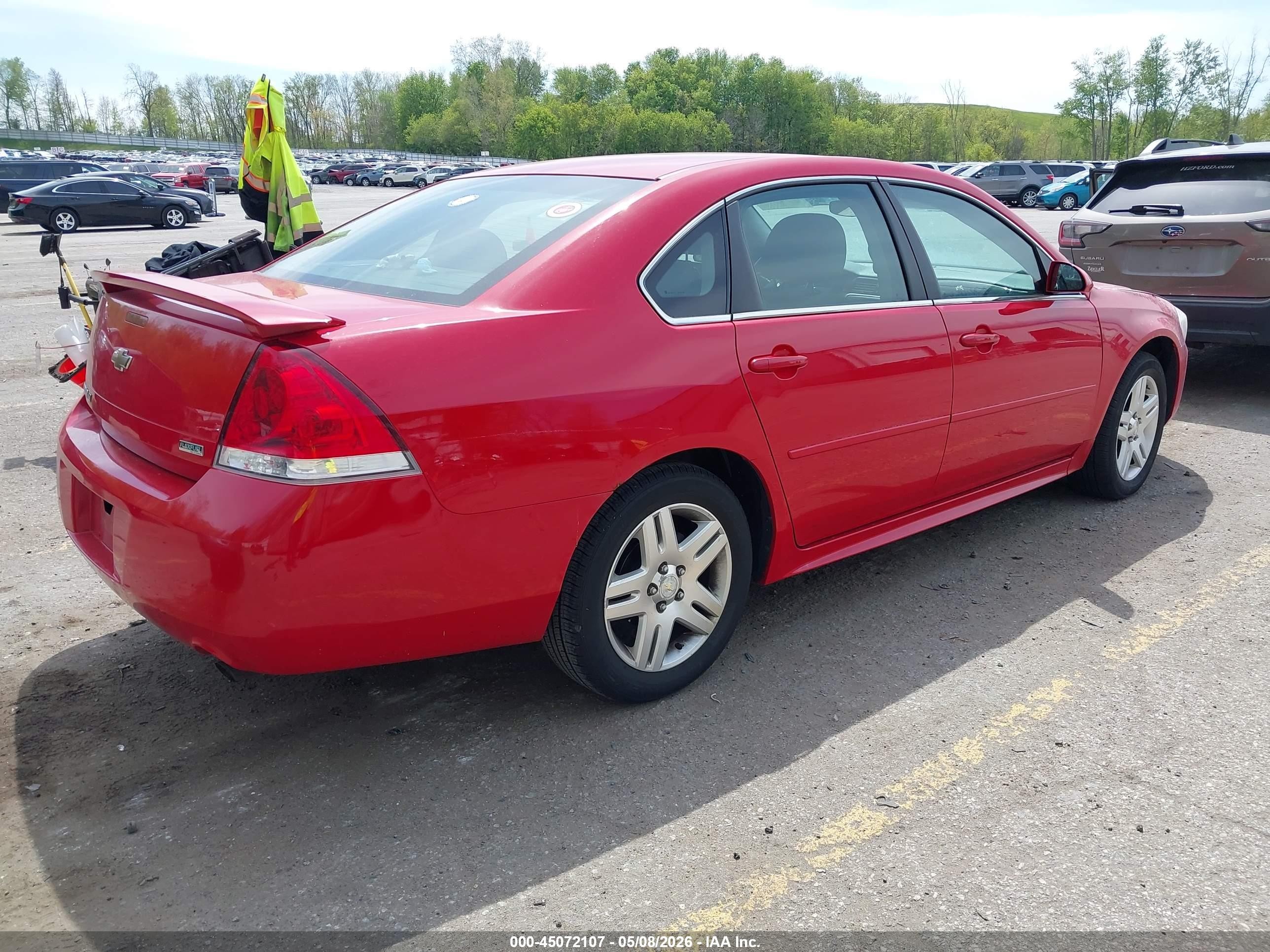 2012 Chevrolet Impala Lt Red vin: 2G1WG5E38C1153359