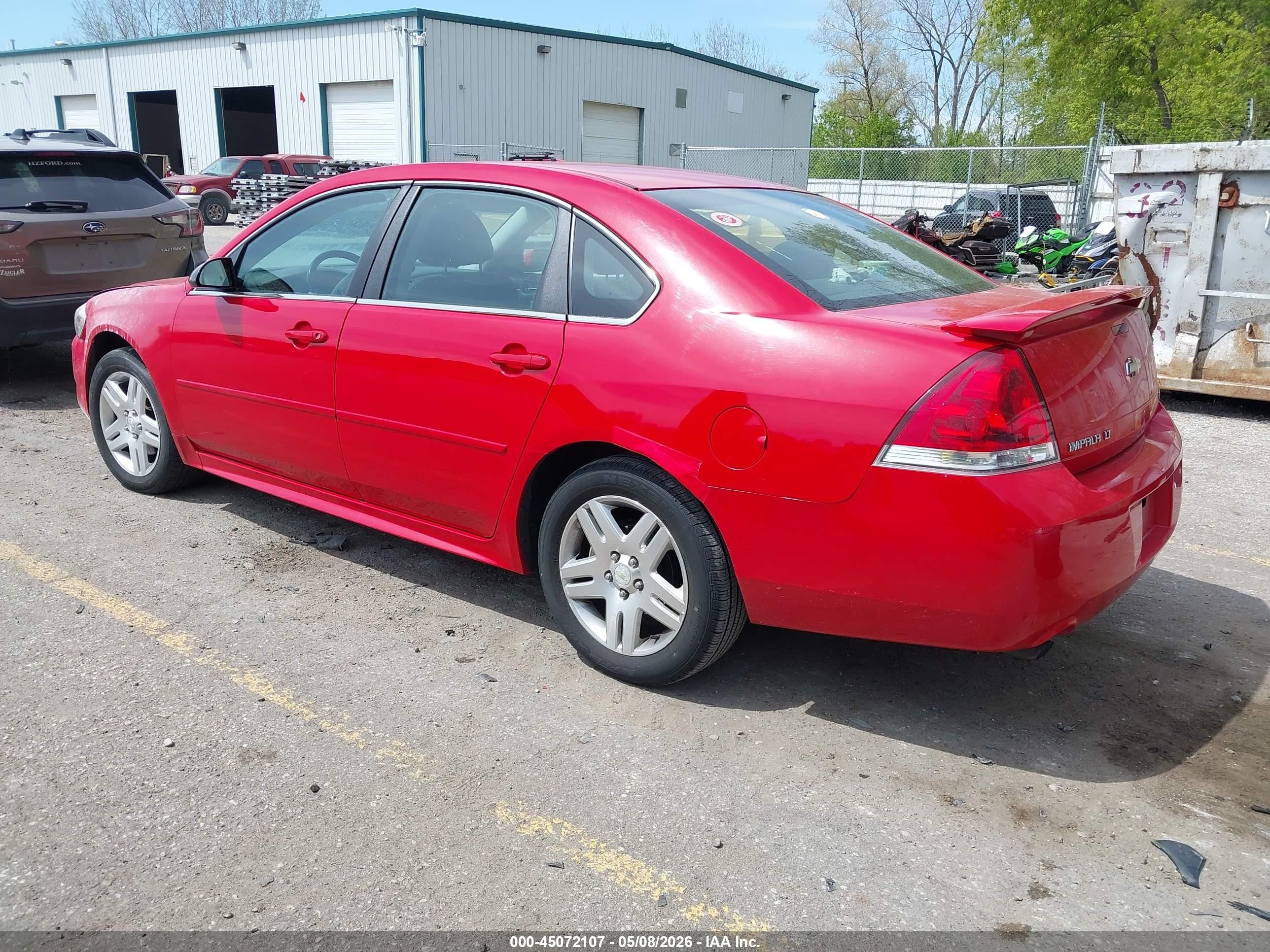 2012 Chevrolet Impala Lt Red vin: 2G1WG5E38C1153359