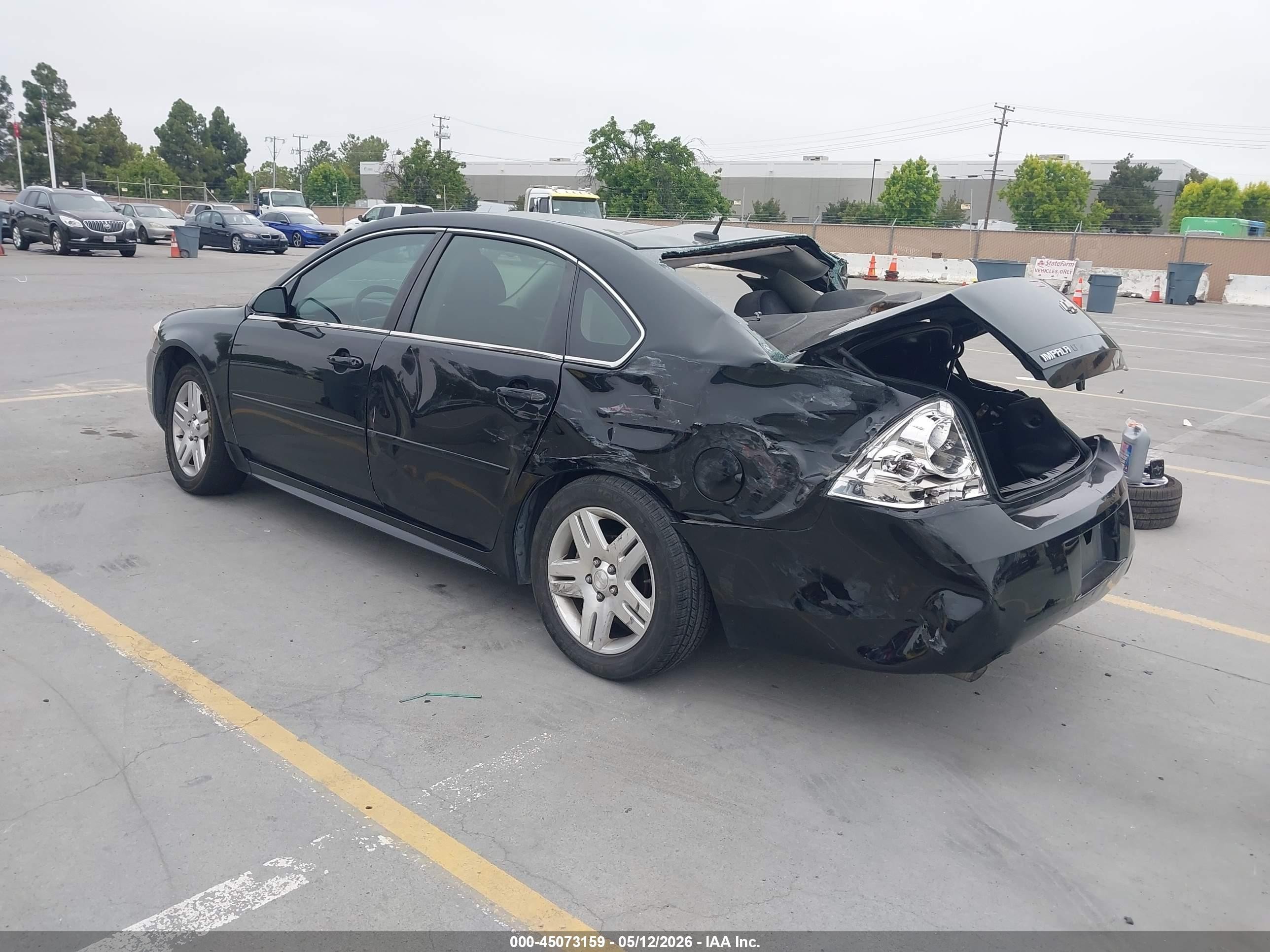2012 Chevrolet Impala Lt Black vin: 2G1WG5E38C1211812