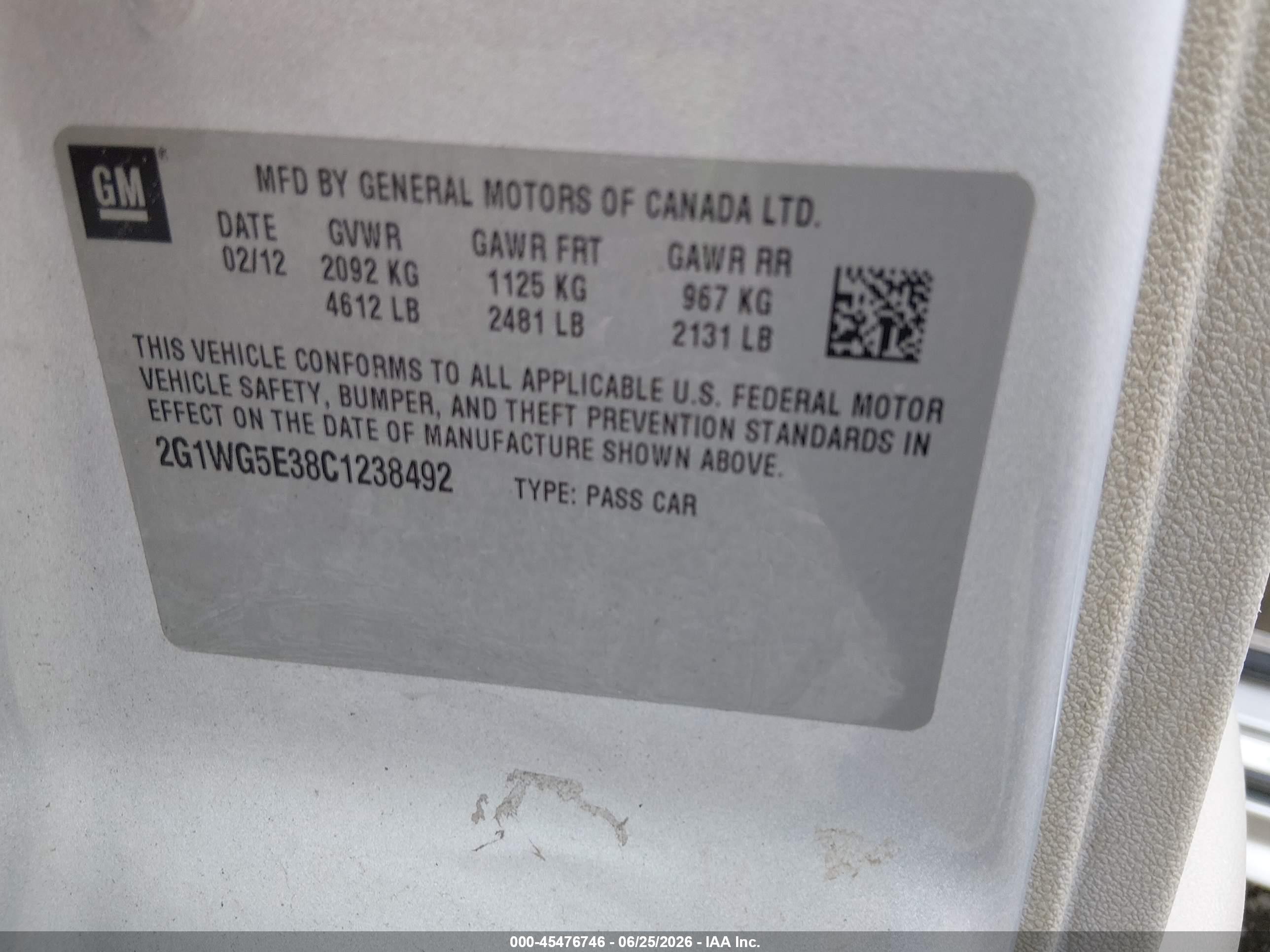 2012 Chevrolet Impala Lt Silver vin: 2G1WG5E38C1238492
