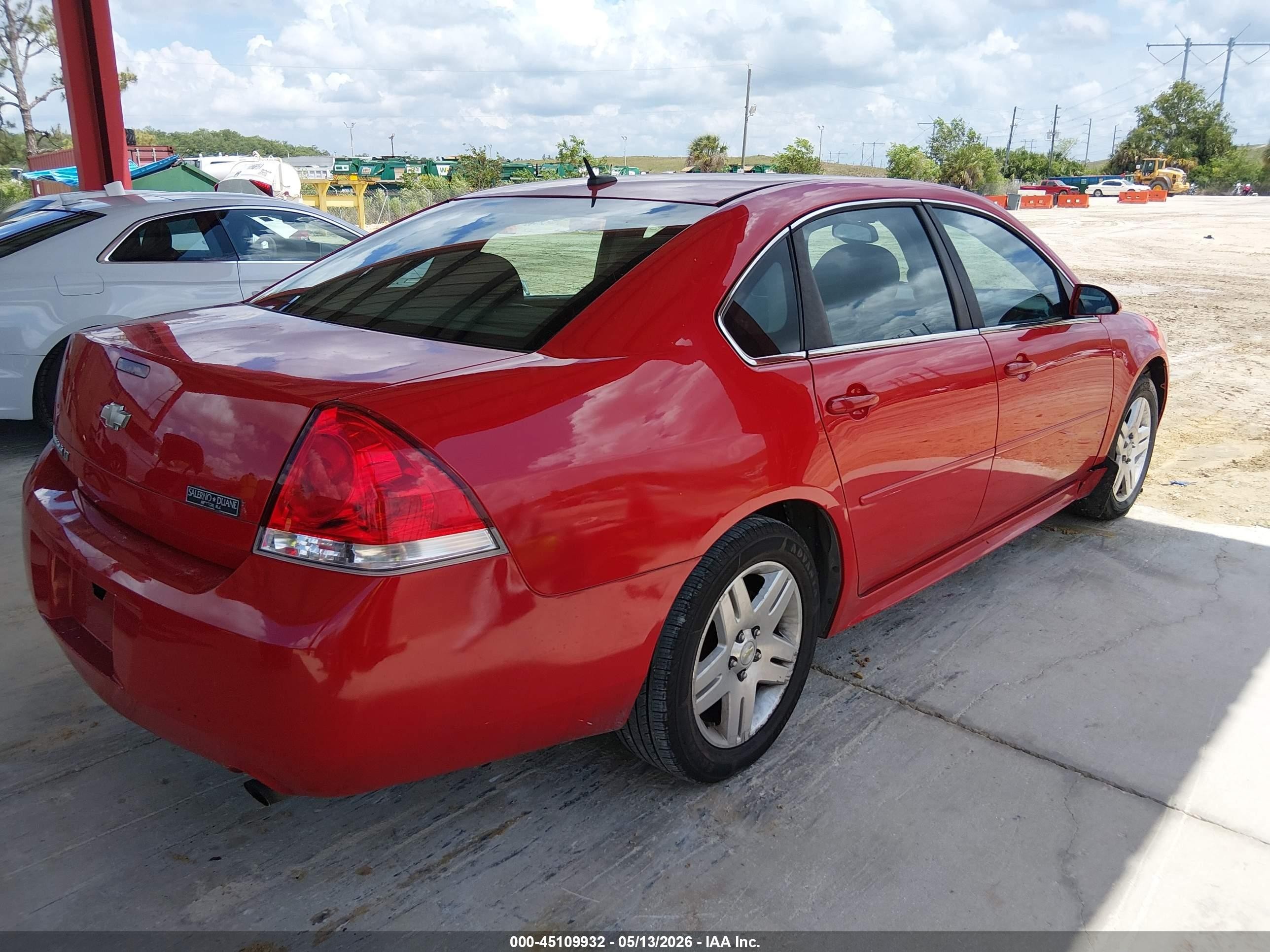 2013 Chevrolet Impala Lt Red vin: 2G1WG5E38D1102302