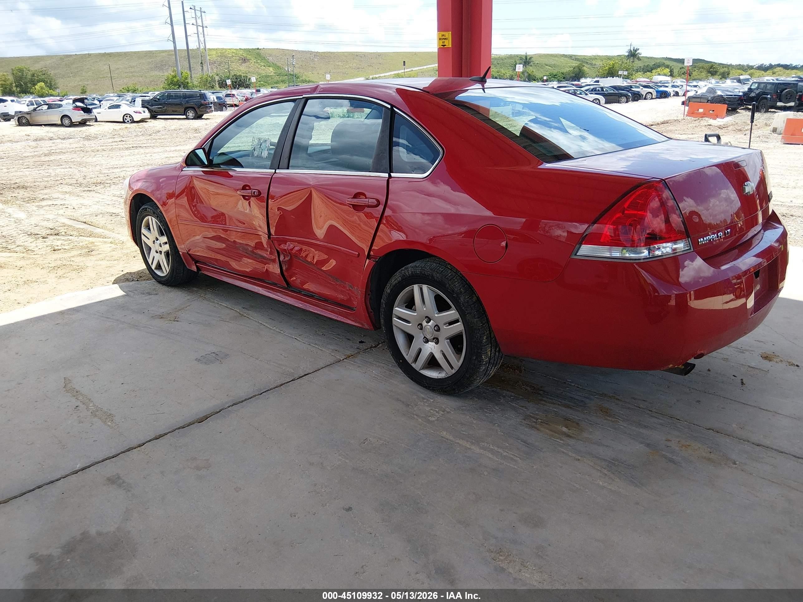 2013 Chevrolet Impala Lt Red vin: 2G1WG5E38D1102302