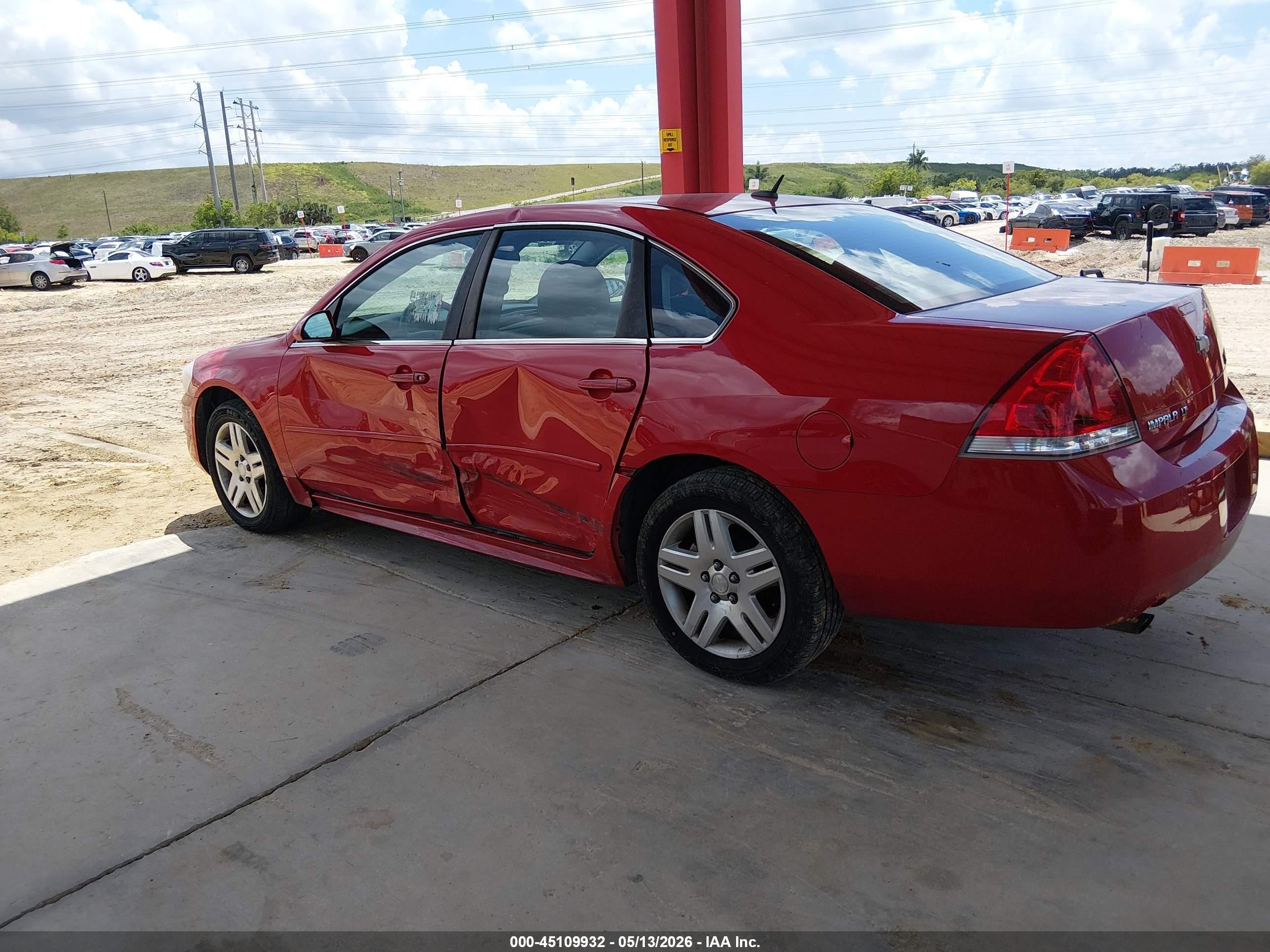 2013 Chevrolet Impala Lt Red vin: 2G1WG5E38D1102302