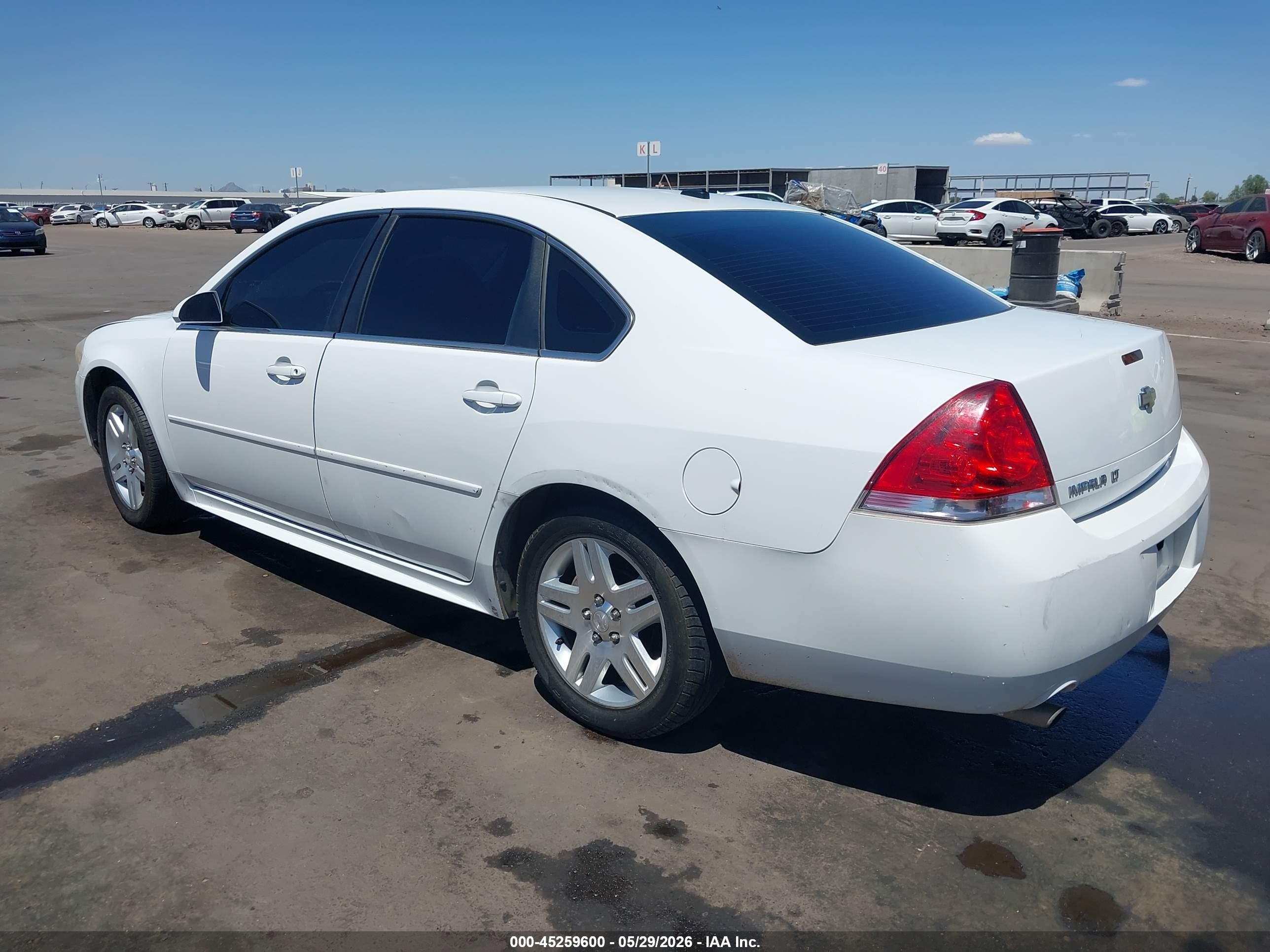 2013 Chevrolet Impala Lt White vin: 2G1WG5E38D1227462