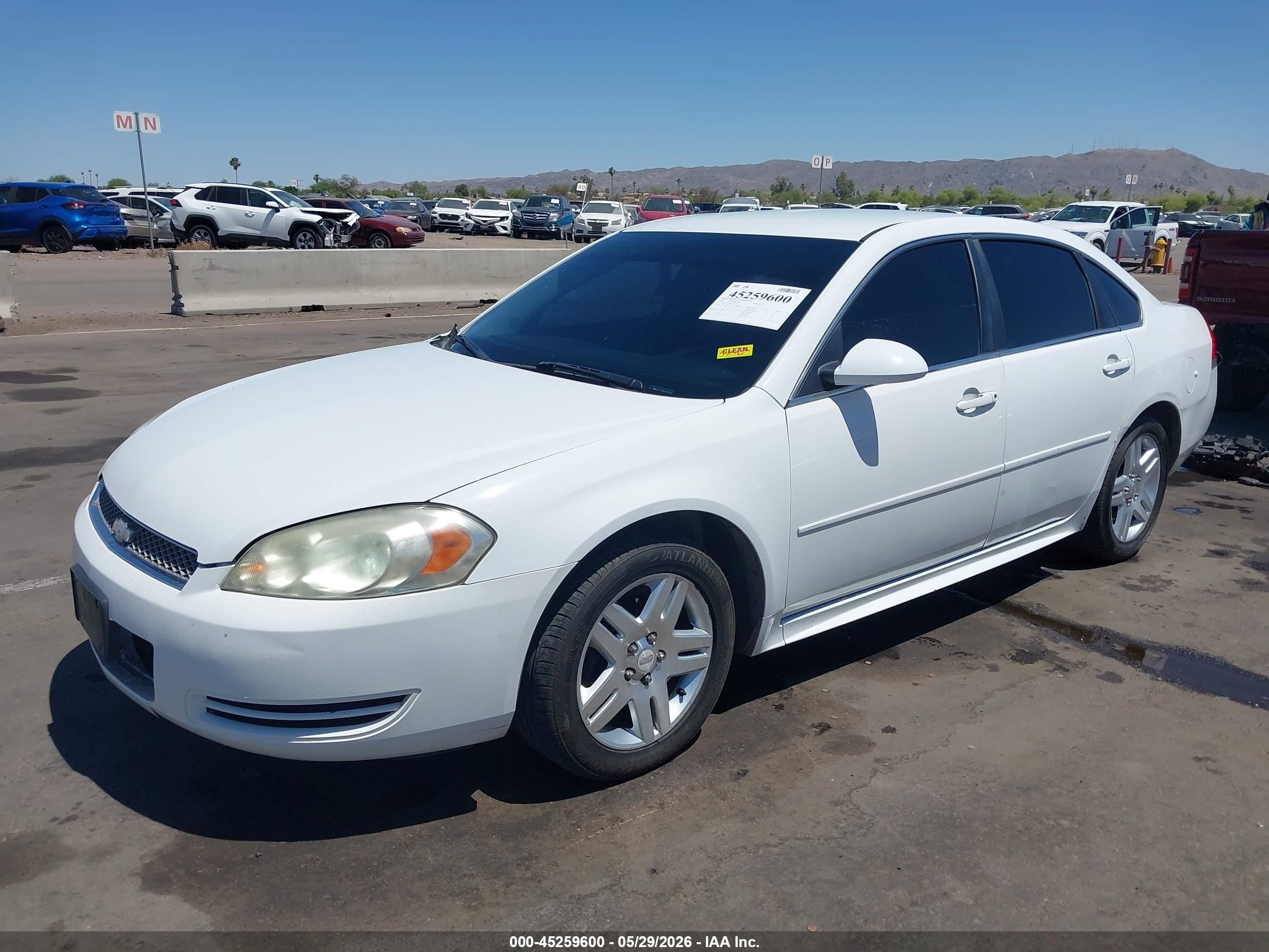 2013 Chevrolet Impala Lt White vin: 2G1WG5E38D1227462