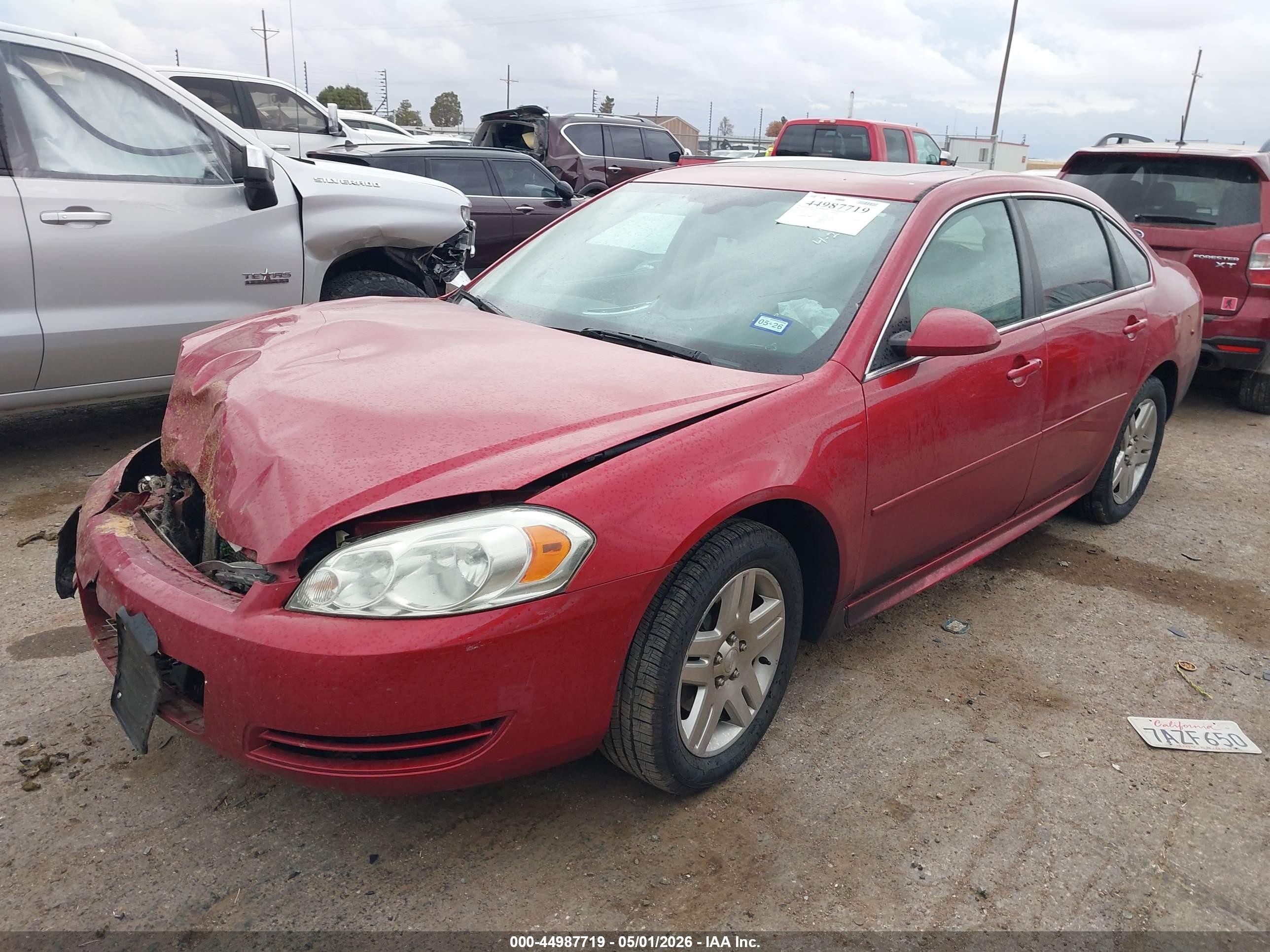 2013 Chevrolet Impala Lt Maroon vin: 2G1WG5E38D1265001