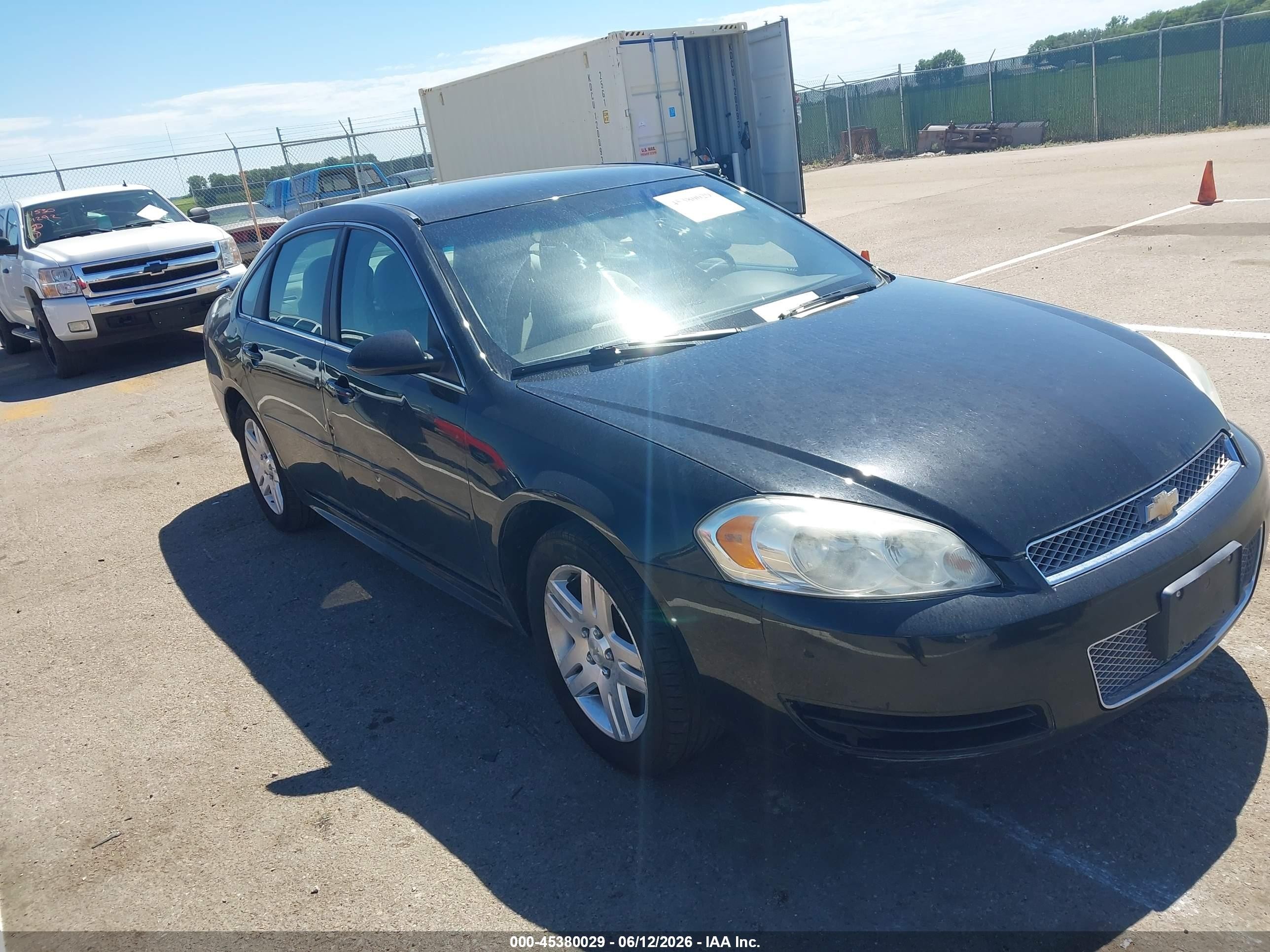 2012 Chevrolet Impala Lt Black vin: 2G1WG5E39C1157775