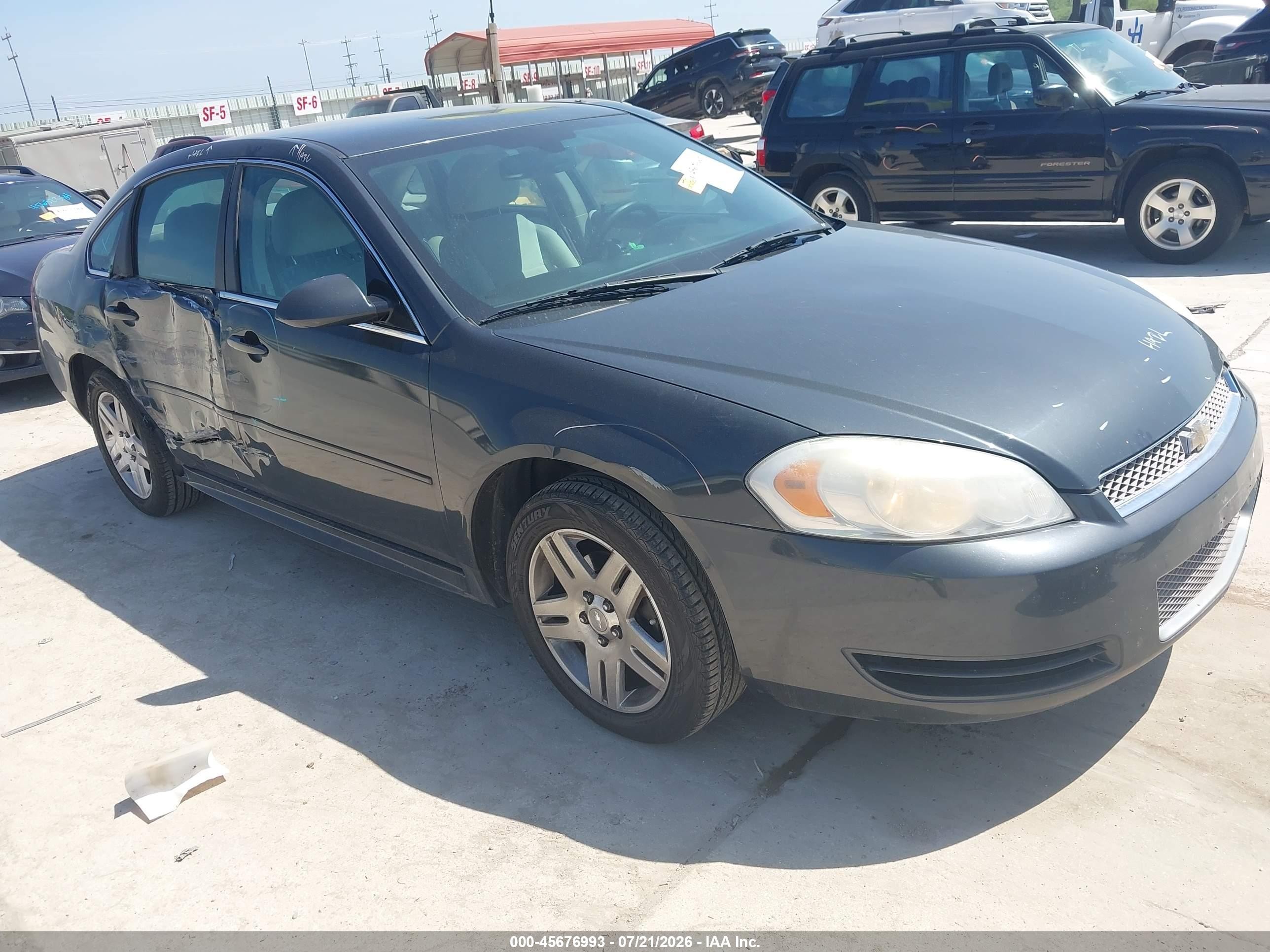 2012 Chevrolet Impala Lt Gray vin: 2G1WG5E39C1248478