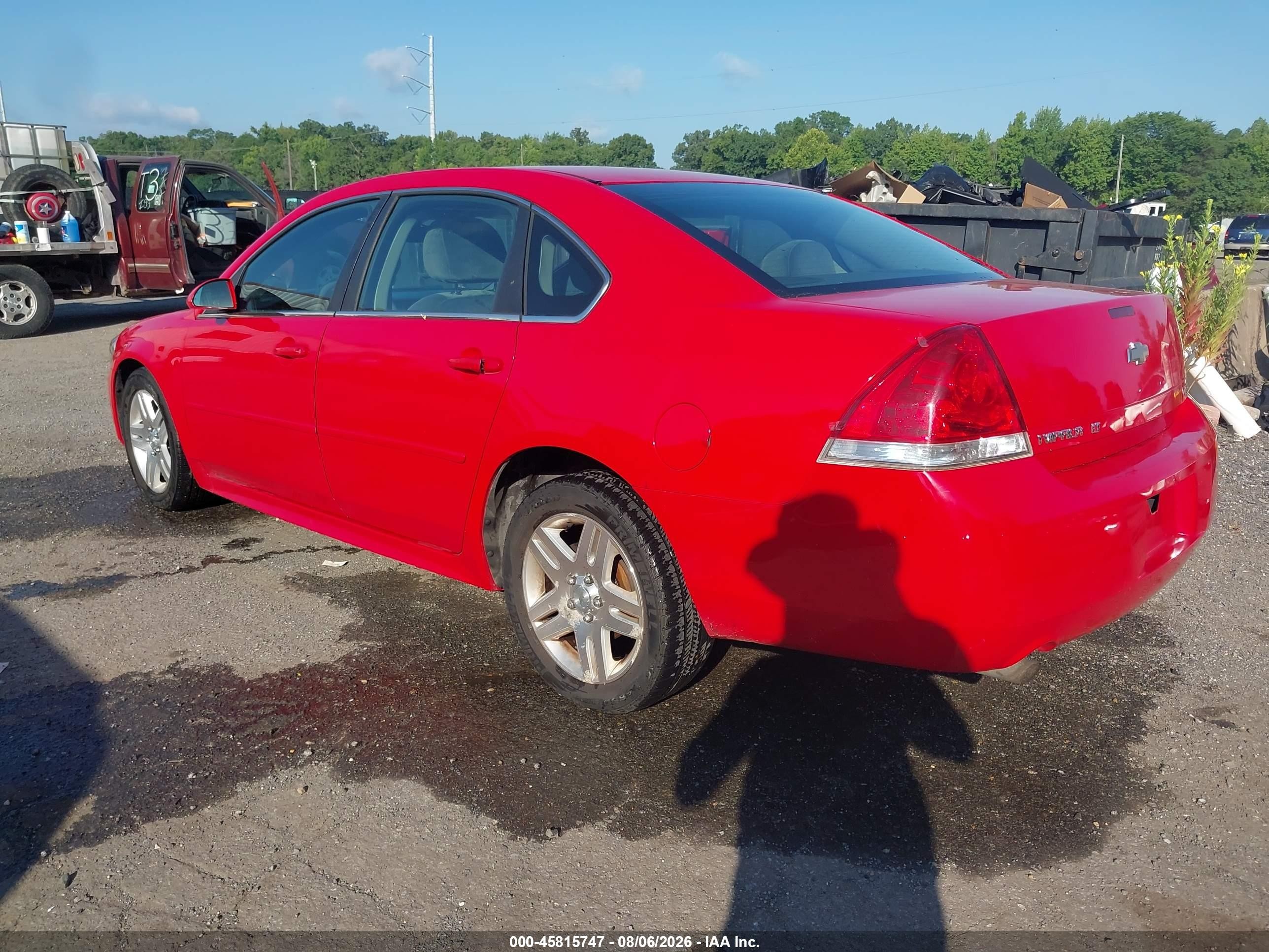 2012 Chevrolet Impala Lt Red vin: 2G1WG5E39C1329416
