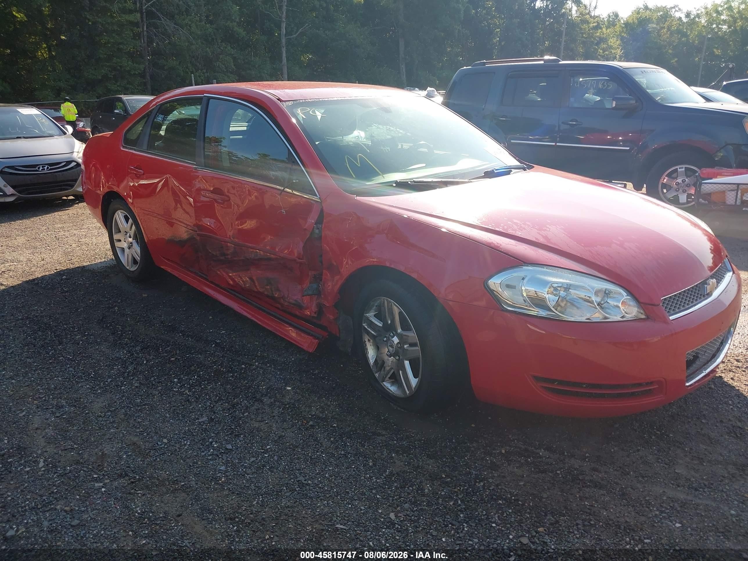 2012 Chevrolet Impala Lt Red vin: 2G1WG5E39C1329416