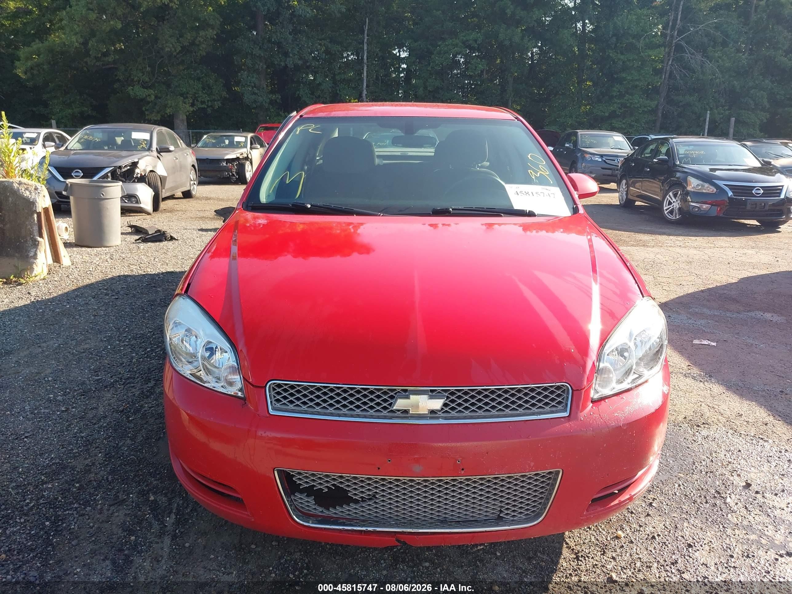 2012 Chevrolet Impala Lt Red vin: 2G1WG5E39C1329416