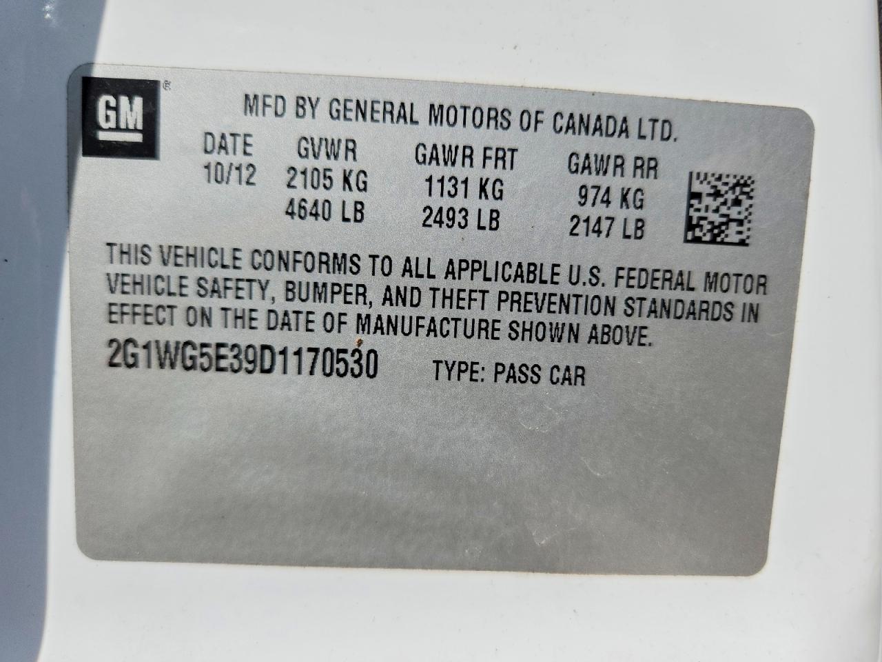 2013 Chevrolet Impala Lt White vin: 2G1WG5E39D1170530