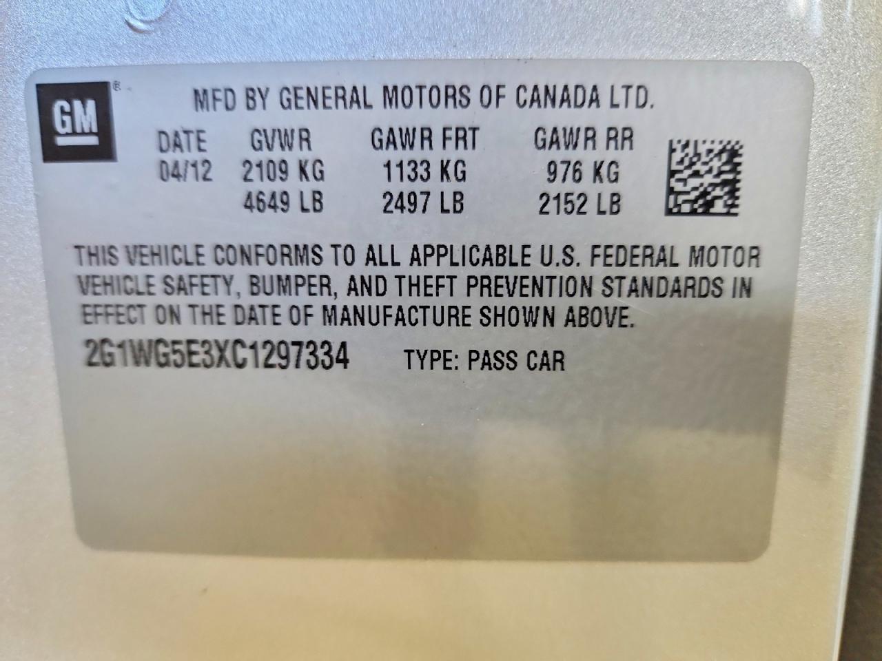 2012 Chevrolet Impala Lt Серебряный vin: 2G1WG5E3XC1297334