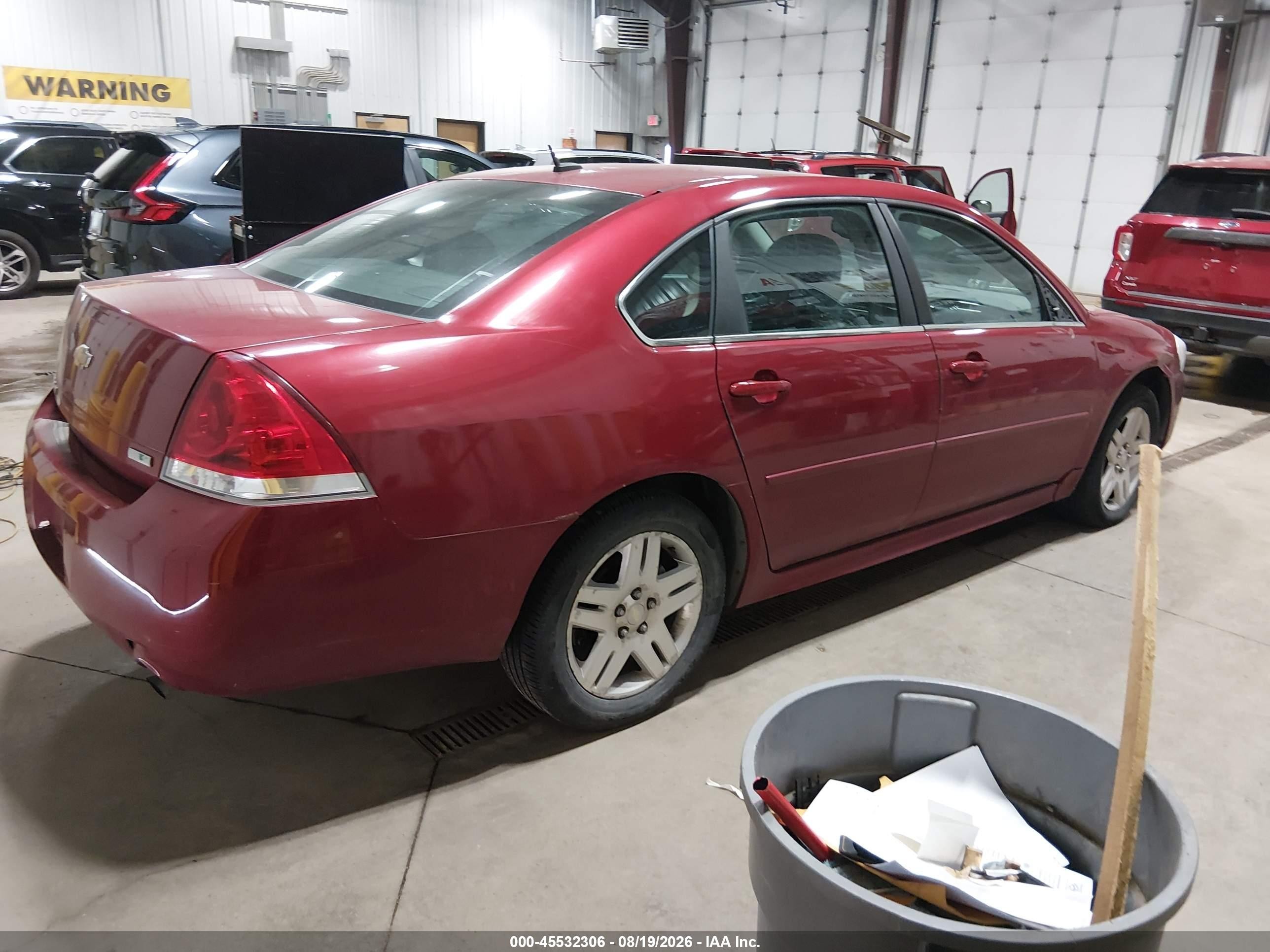 2013 Chevrolet Impala Lt Red vin: 2G1WG5E3XD1131686