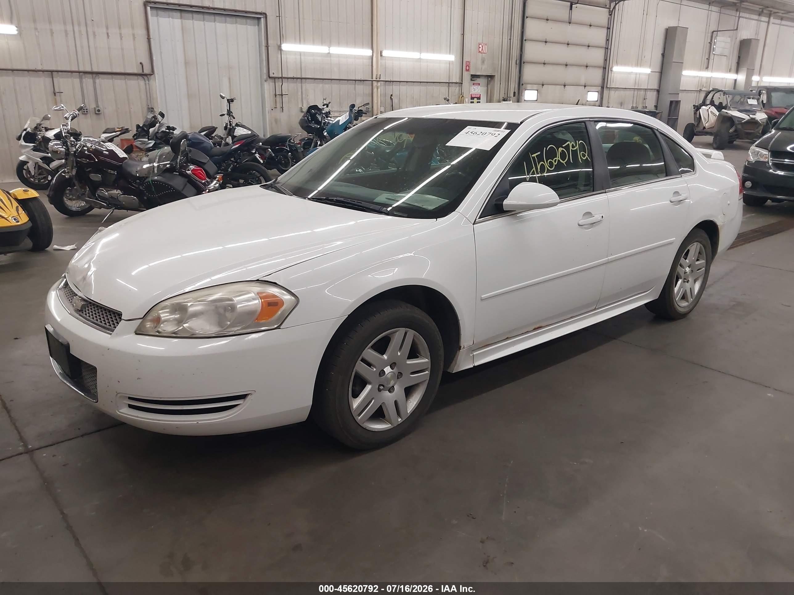 2013 Chevrolet Impala Lt White vin: 2G1WG5E3XD1216673