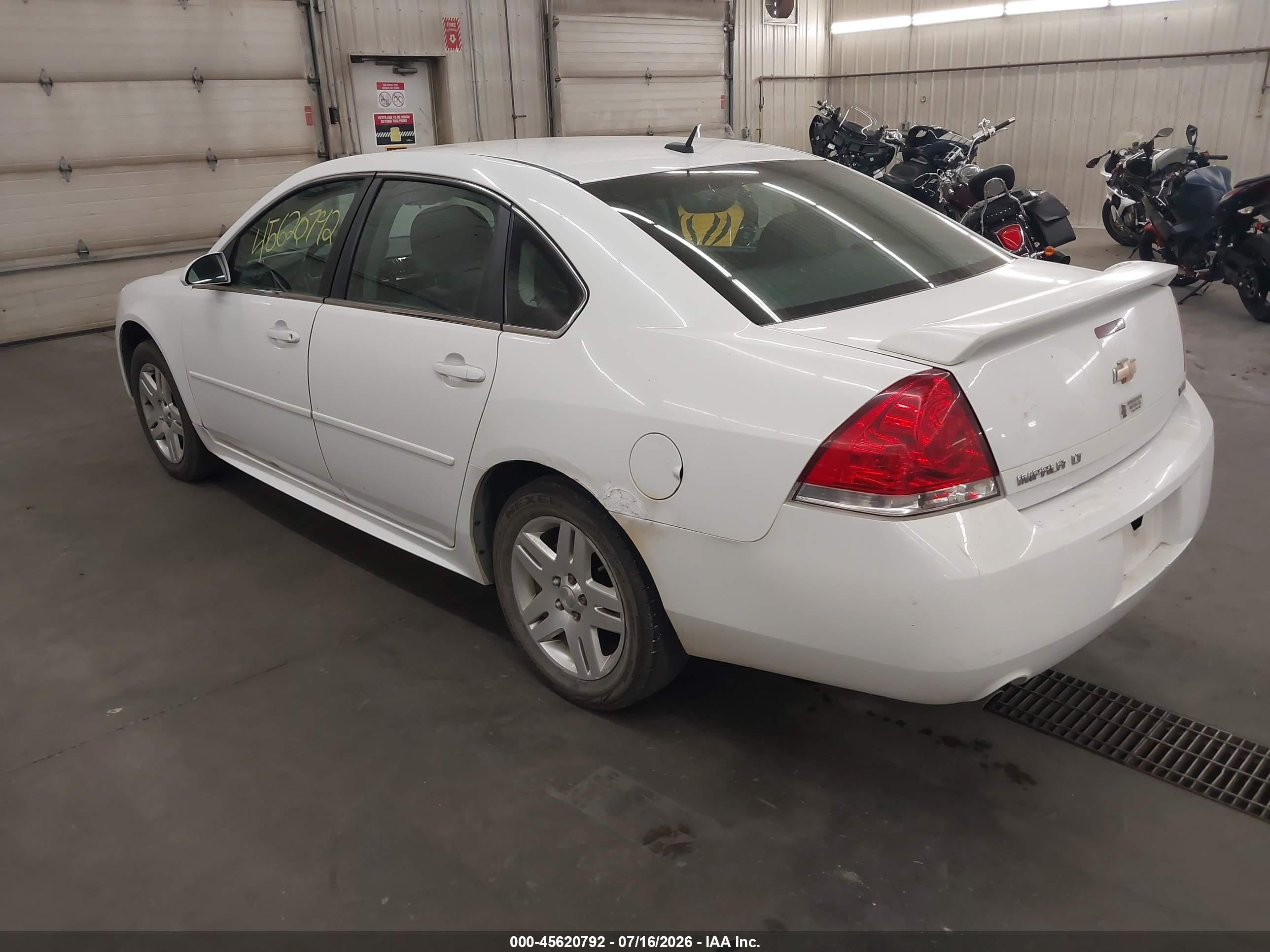 2013 Chevrolet Impala Lt White vin: 2G1WG5E3XD1216673