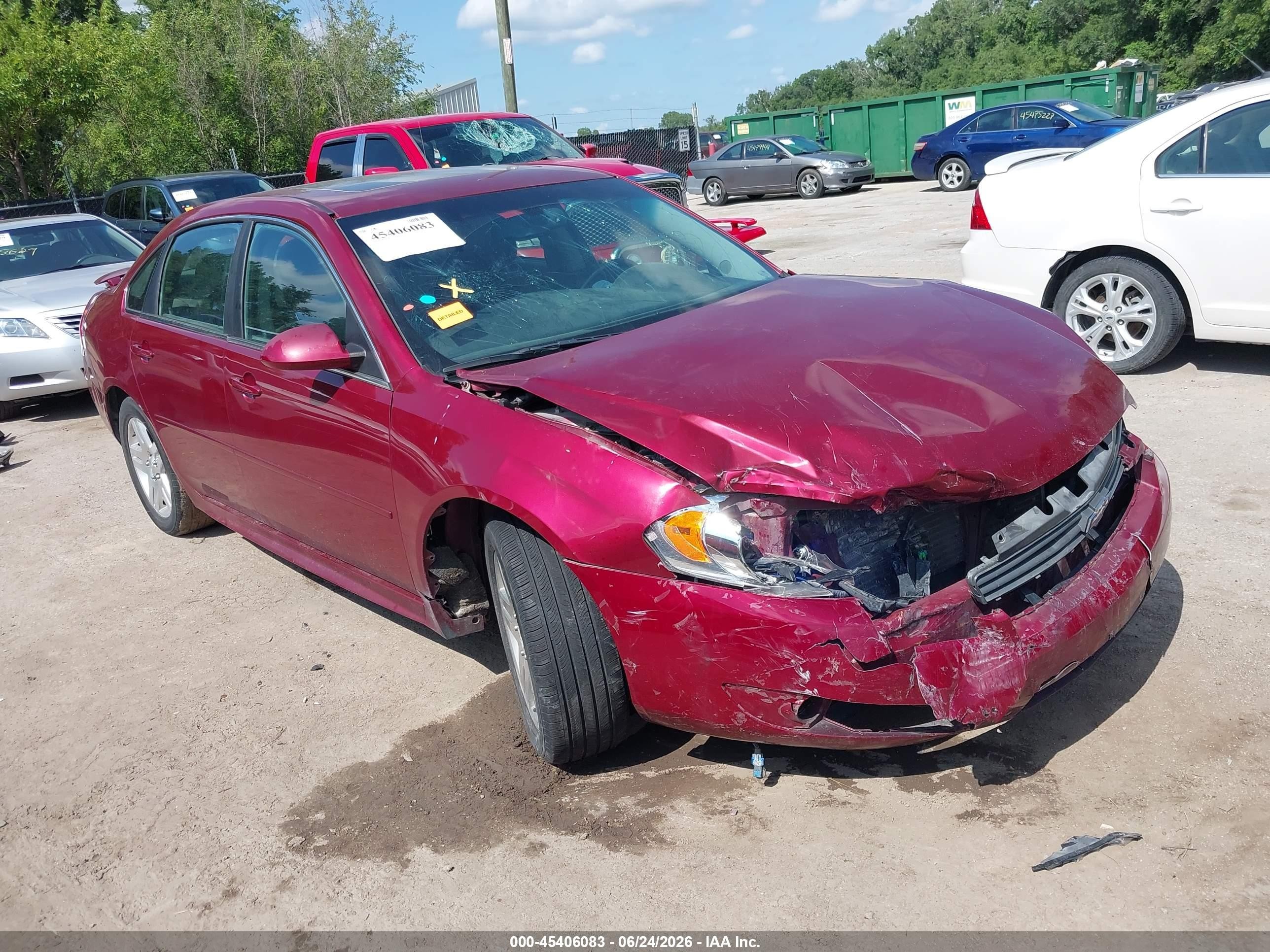 2011 Chevrolet Impala Lt Red vin: 2G1WG5EK0B1287305