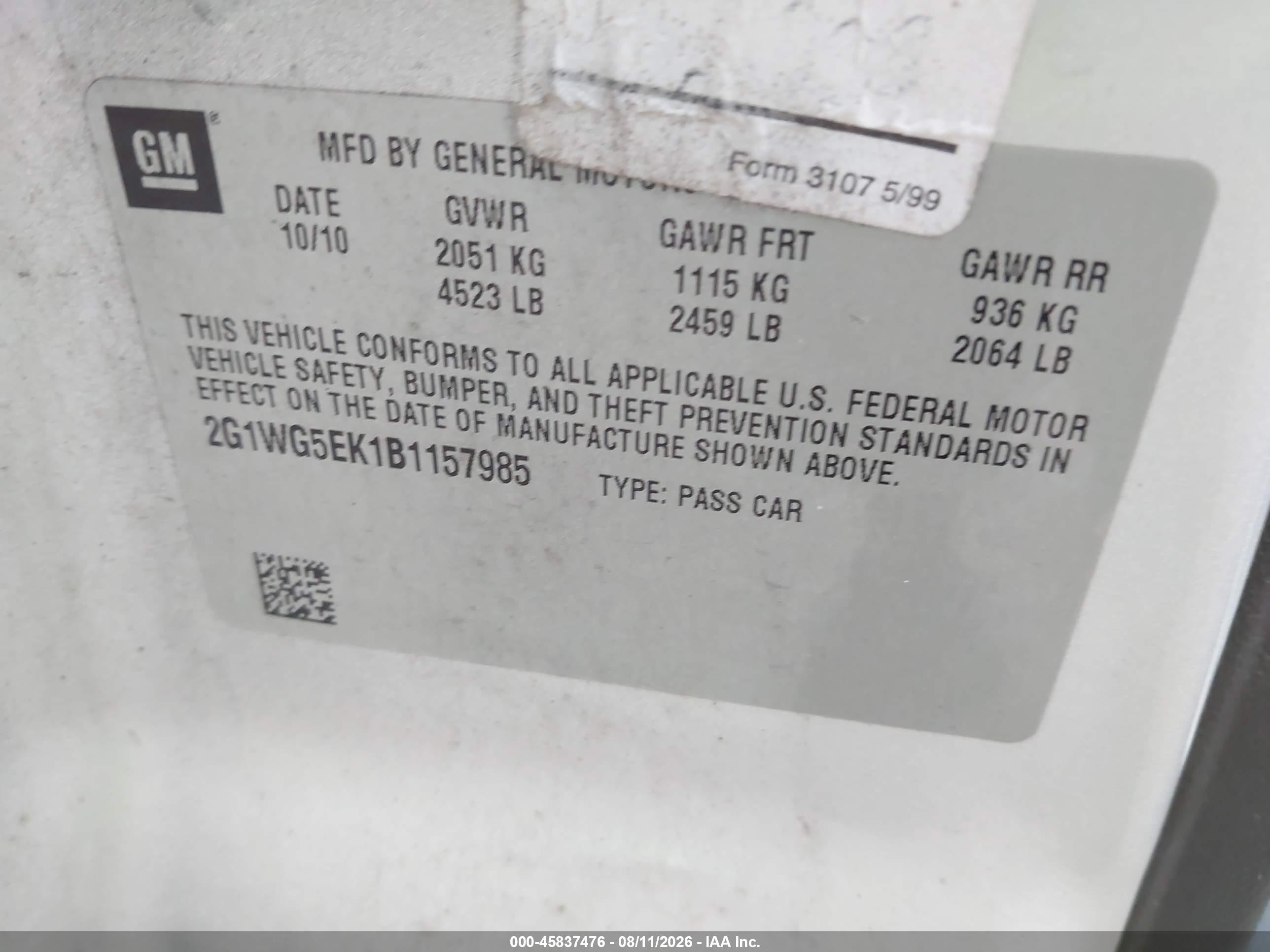 2011 Chevrolet Impala Lt Серебряный vin: 2G1WG5EK1B1157985