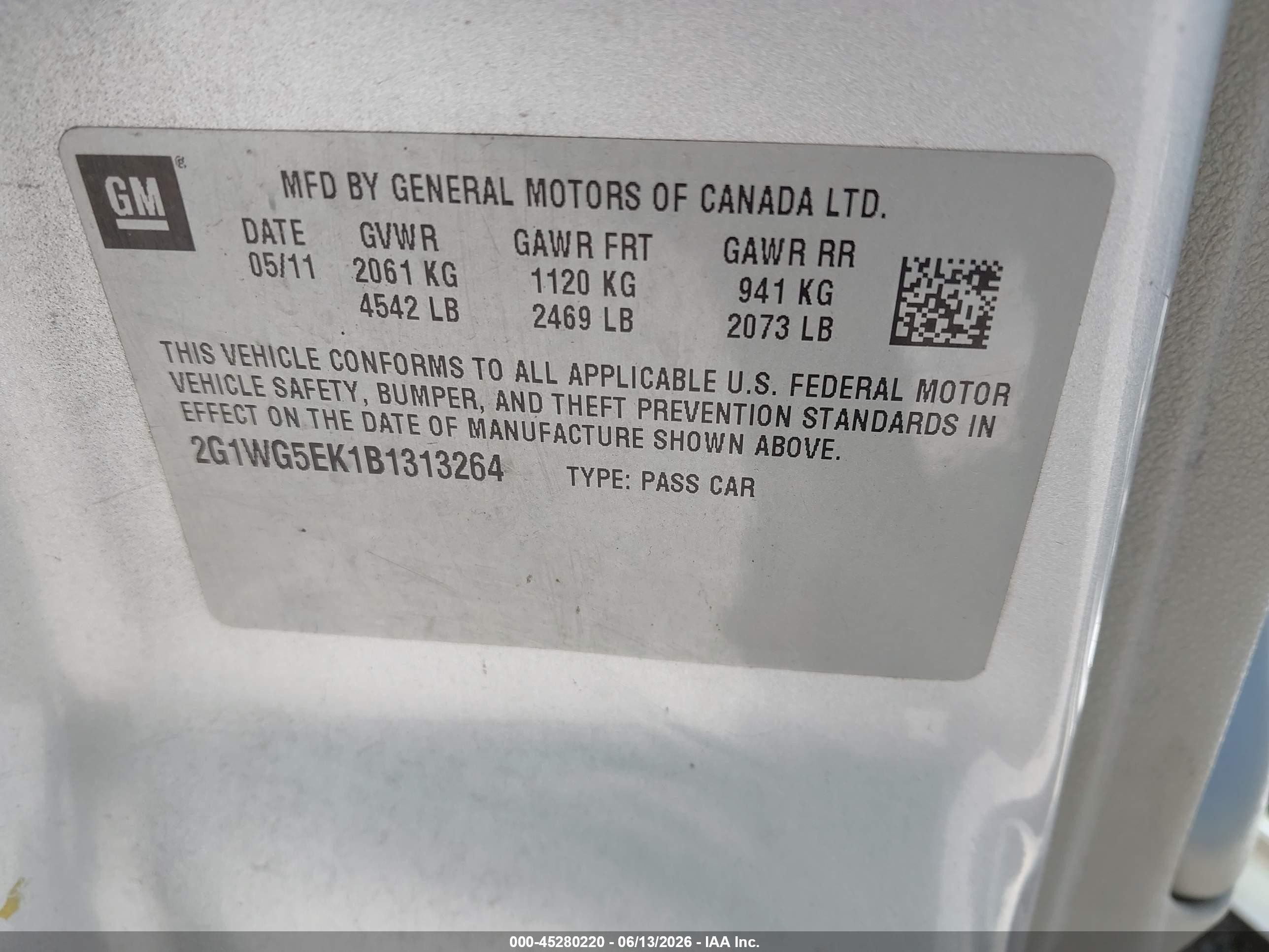 2011 Chevrolet Impala Lt Silver vin: 2G1WG5EK1B1313264