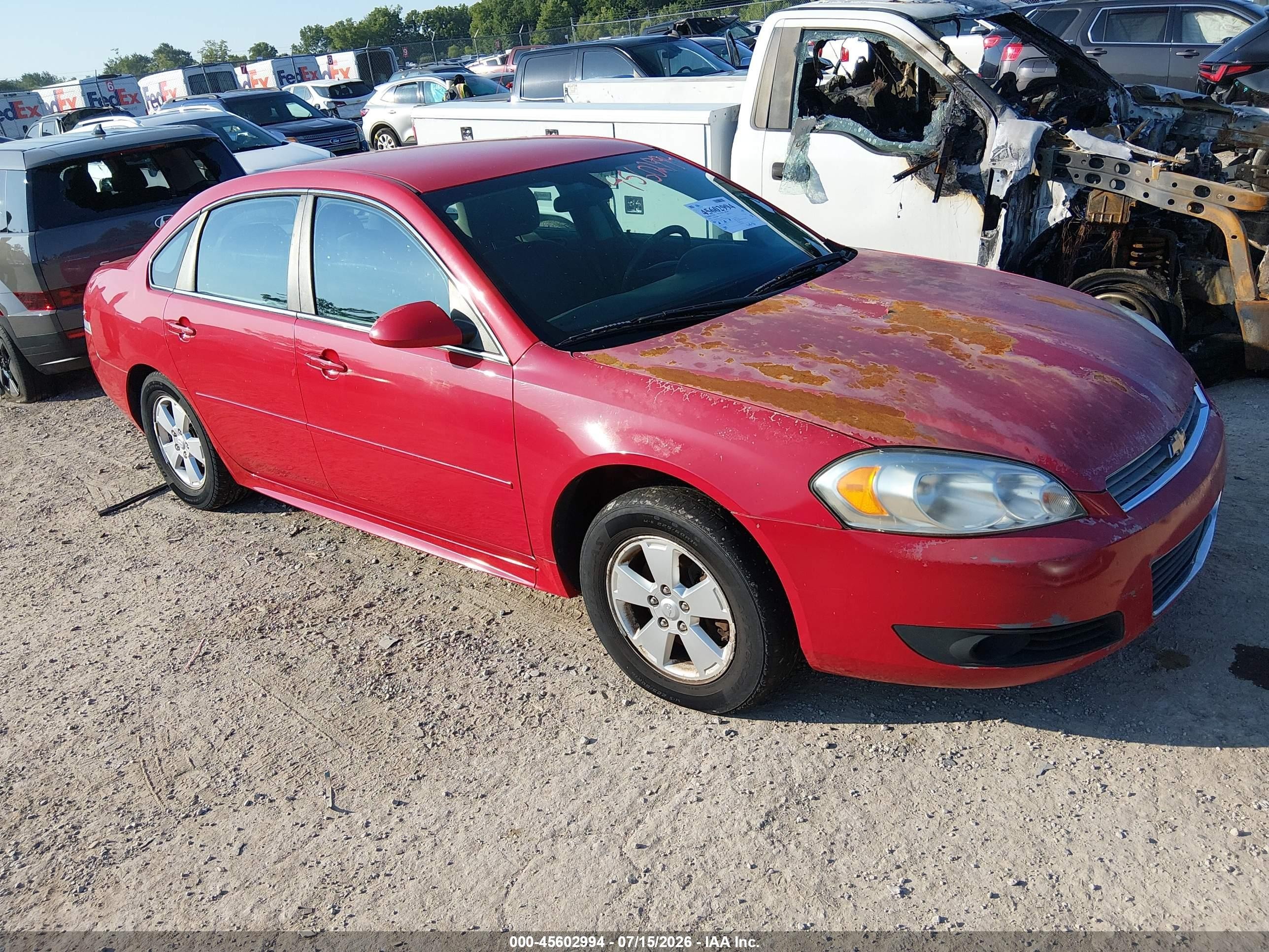 2011 Chevrolet Impala Lt Red vin: 2G1WG5EK2B1310423