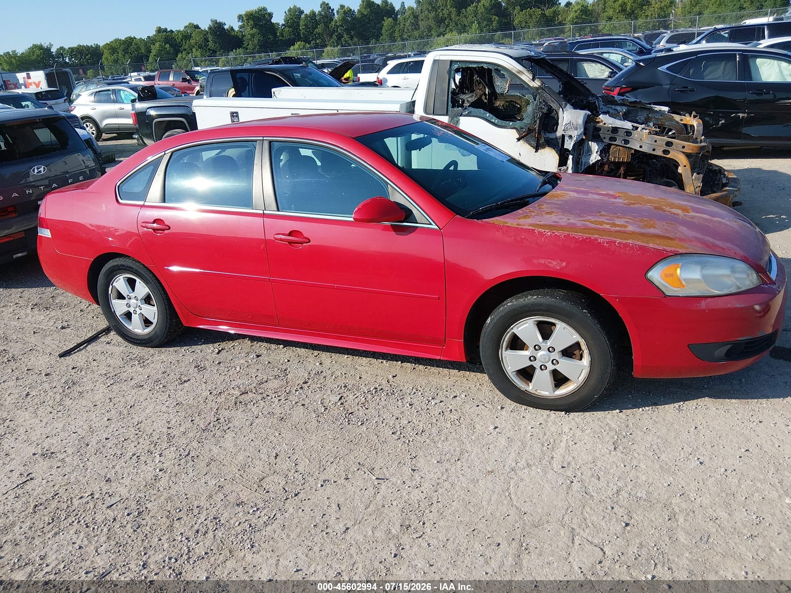 2011 Chevrolet Impala Lt Red vin: 2G1WG5EK2B1310423