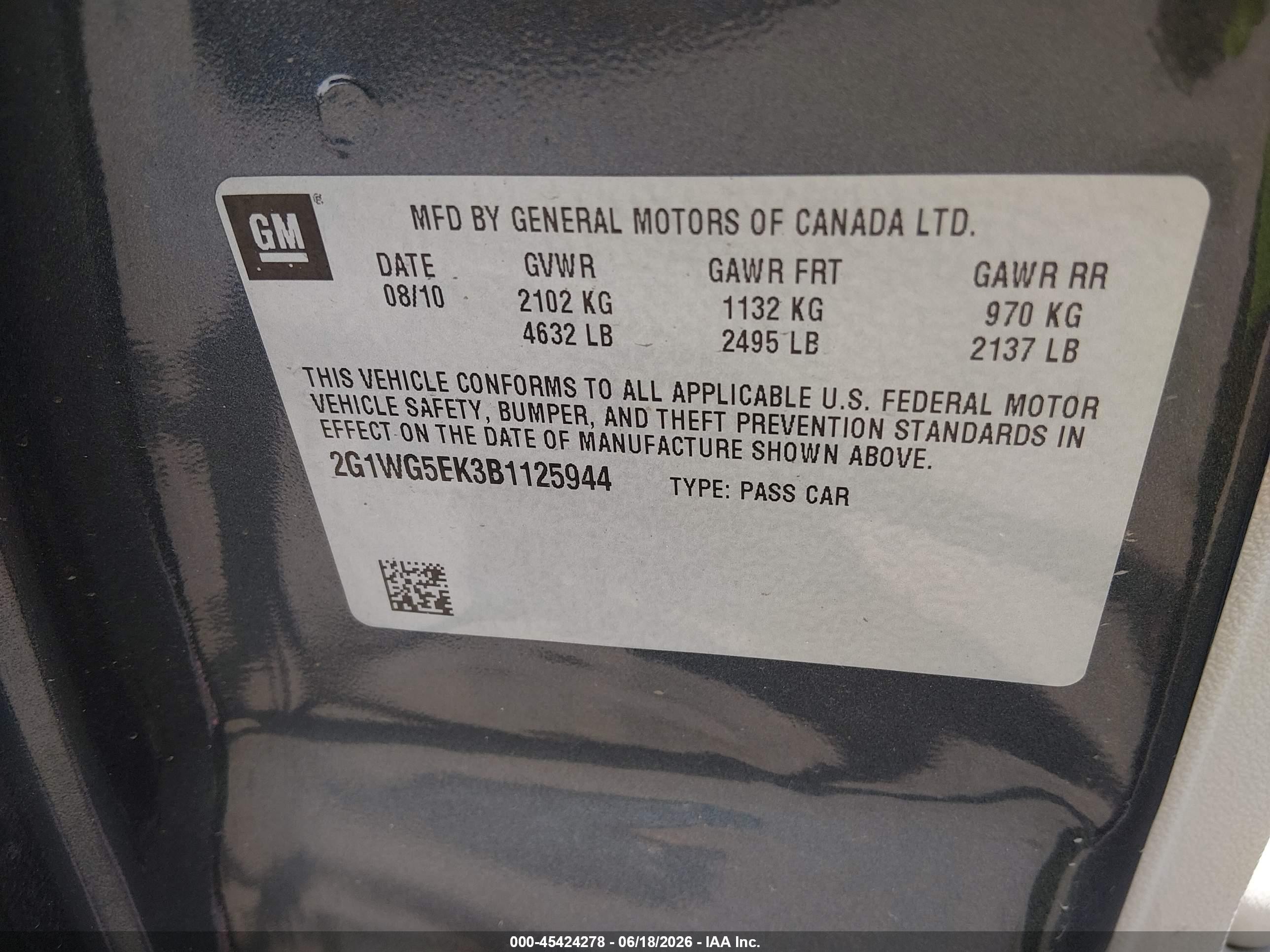 2011 Chevrolet Impala Lt Gray vin: 2G1WG5EK3B1125944