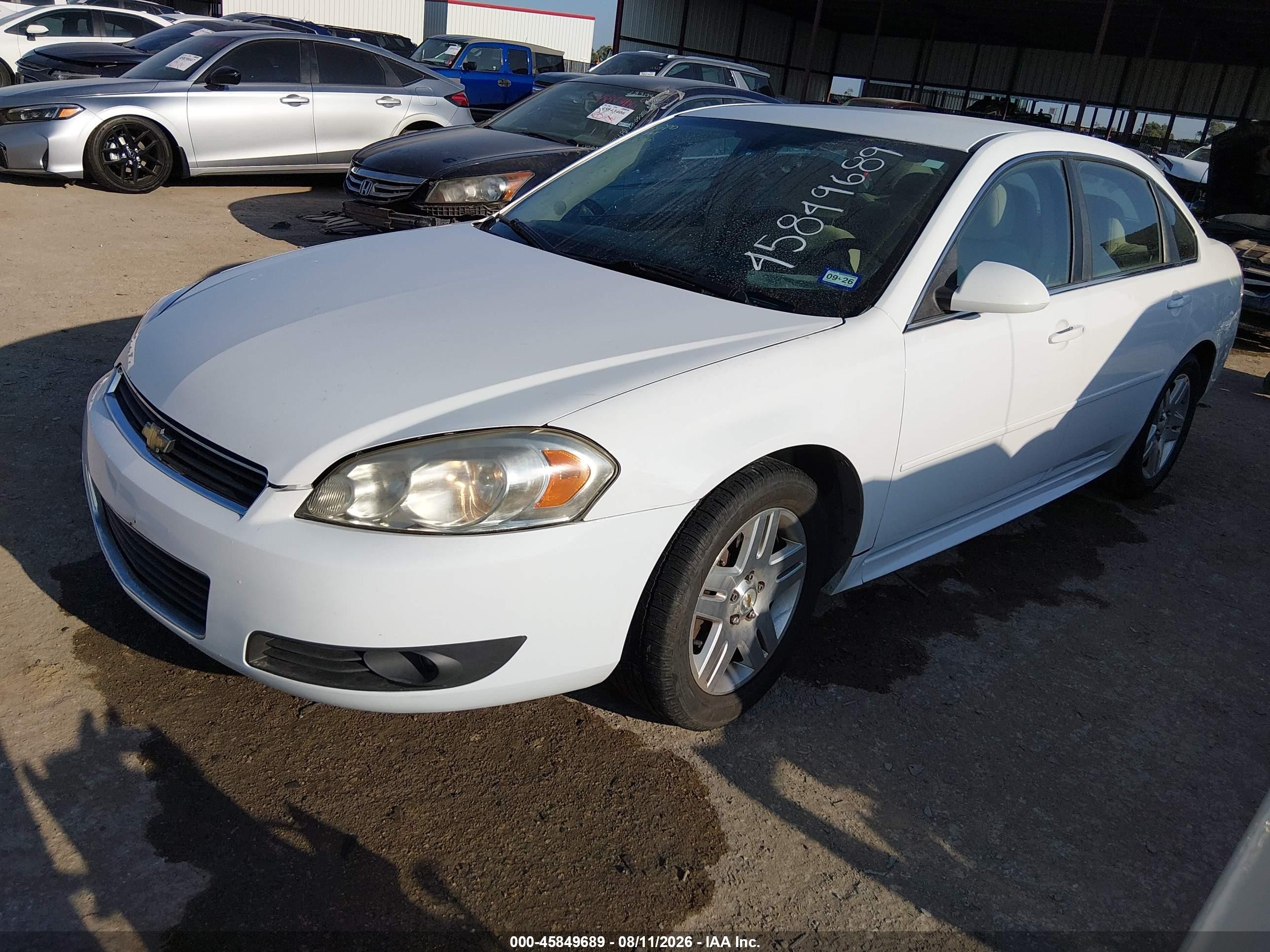 2011 Chevrolet Impala Lt White vin: 2G1WG5EK3B1160175