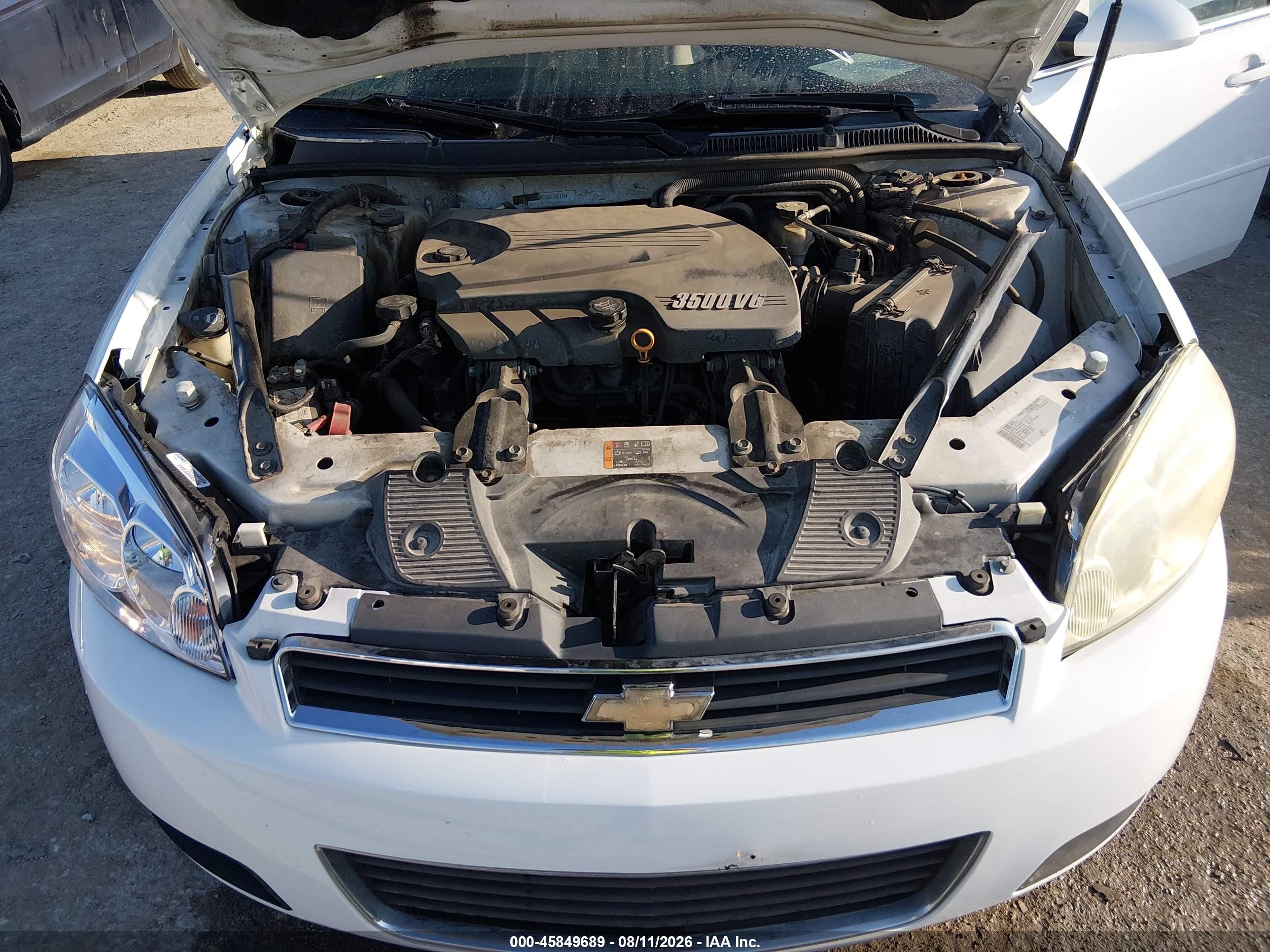 2011 Chevrolet Impala Lt White vin: 2G1WG5EK3B1160175