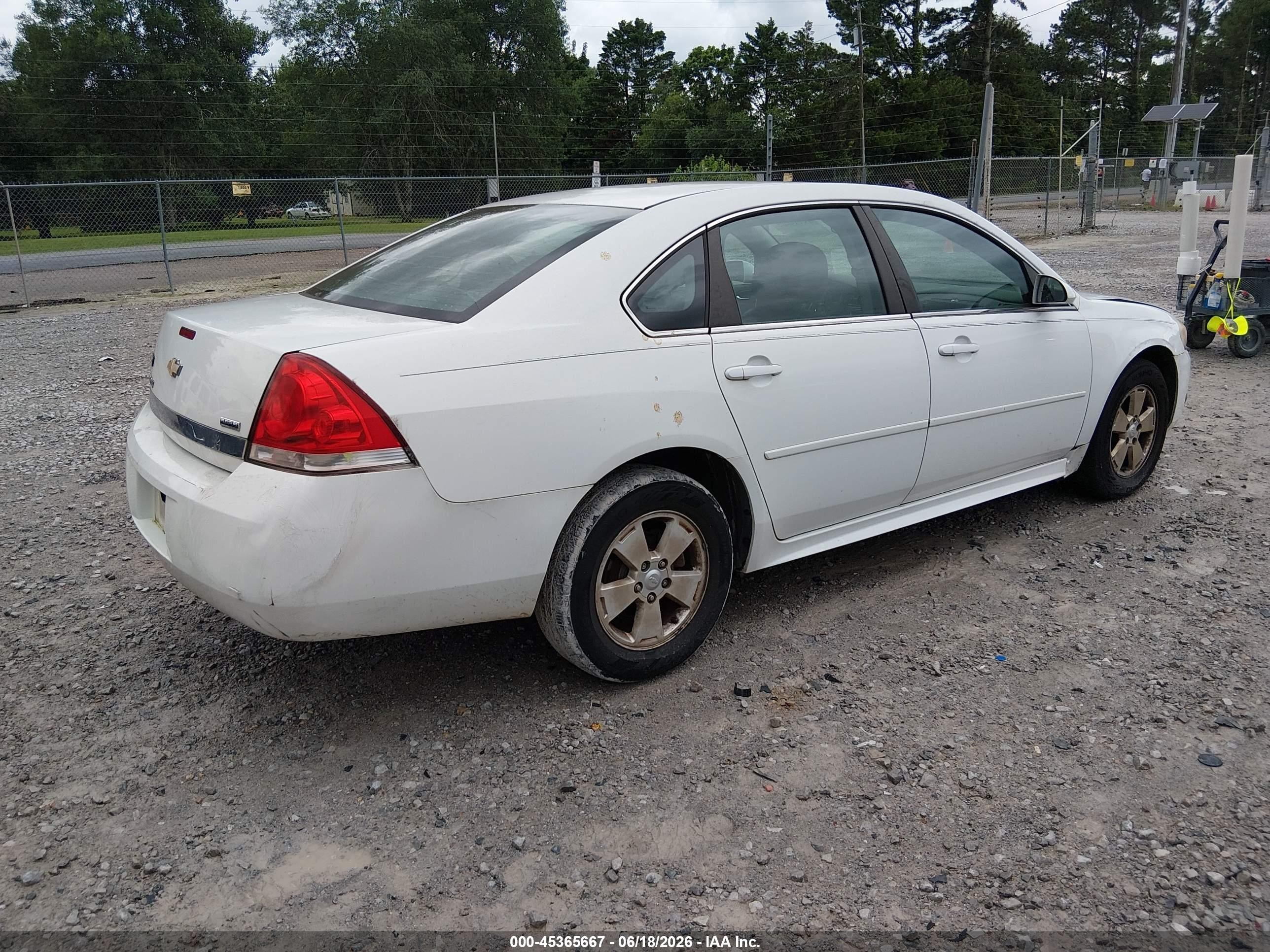 2011 Chevrolet Impala Lt White vin: 2G1WG5EK3B1275424