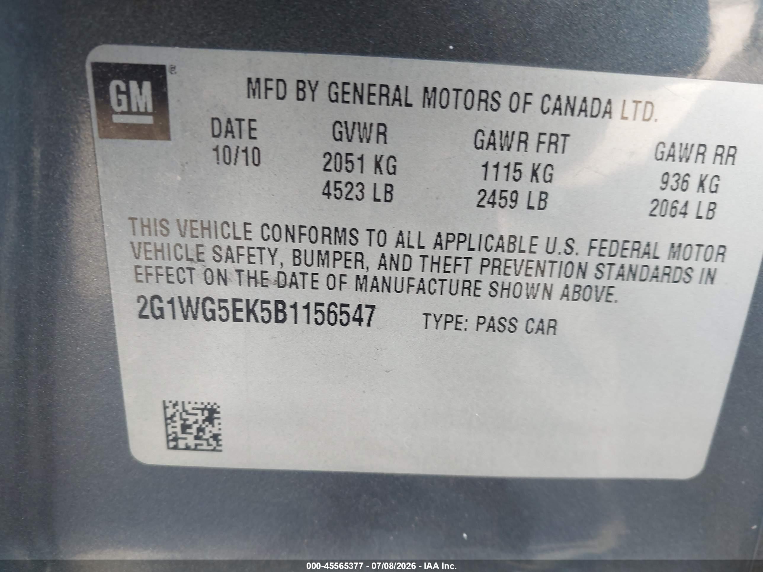 2011 Chevrolet Impala Lt Green vin: 2G1WG5EK5B1156547