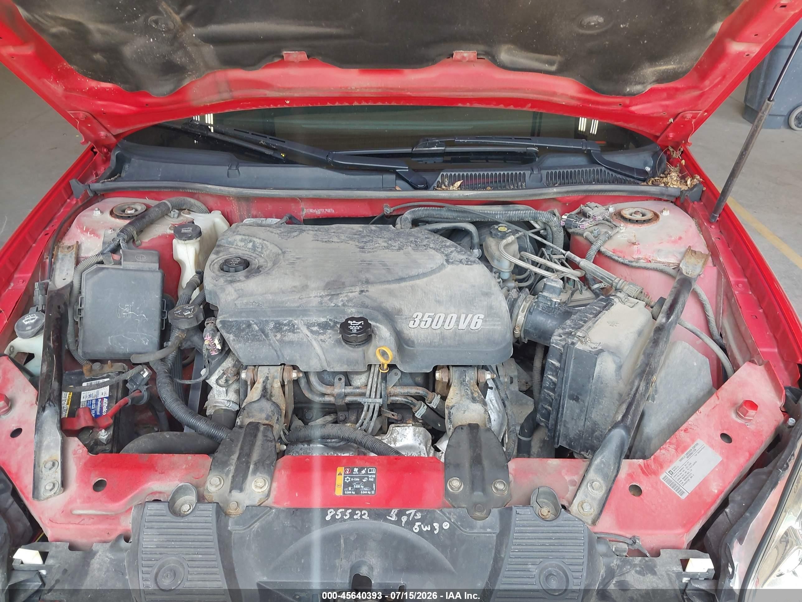 2011 Chevrolet Impala Lt Red vin: 2G1WG5EK5B1179861