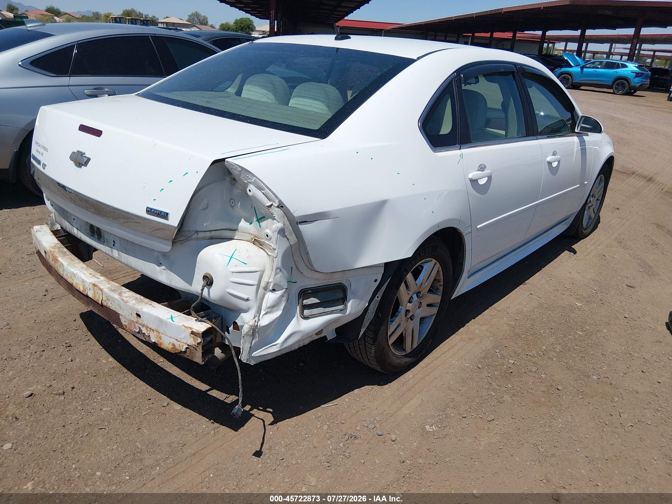 2011 Chevrolet Impala Lt White vin: 2G1WG5EK6B1306343