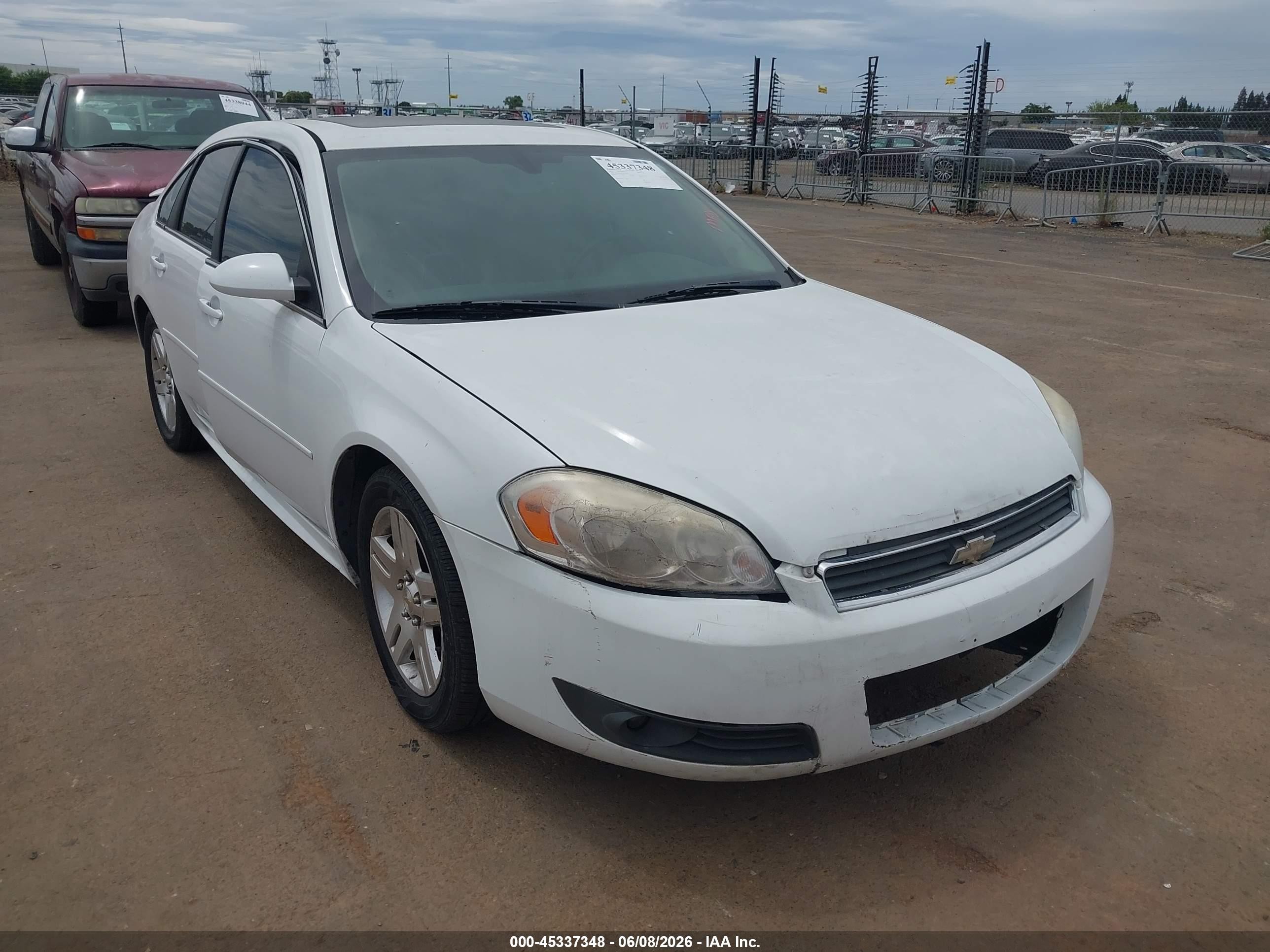 2011 Chevrolet Impala Lt White vin: 2G1WG5EK7B1274583