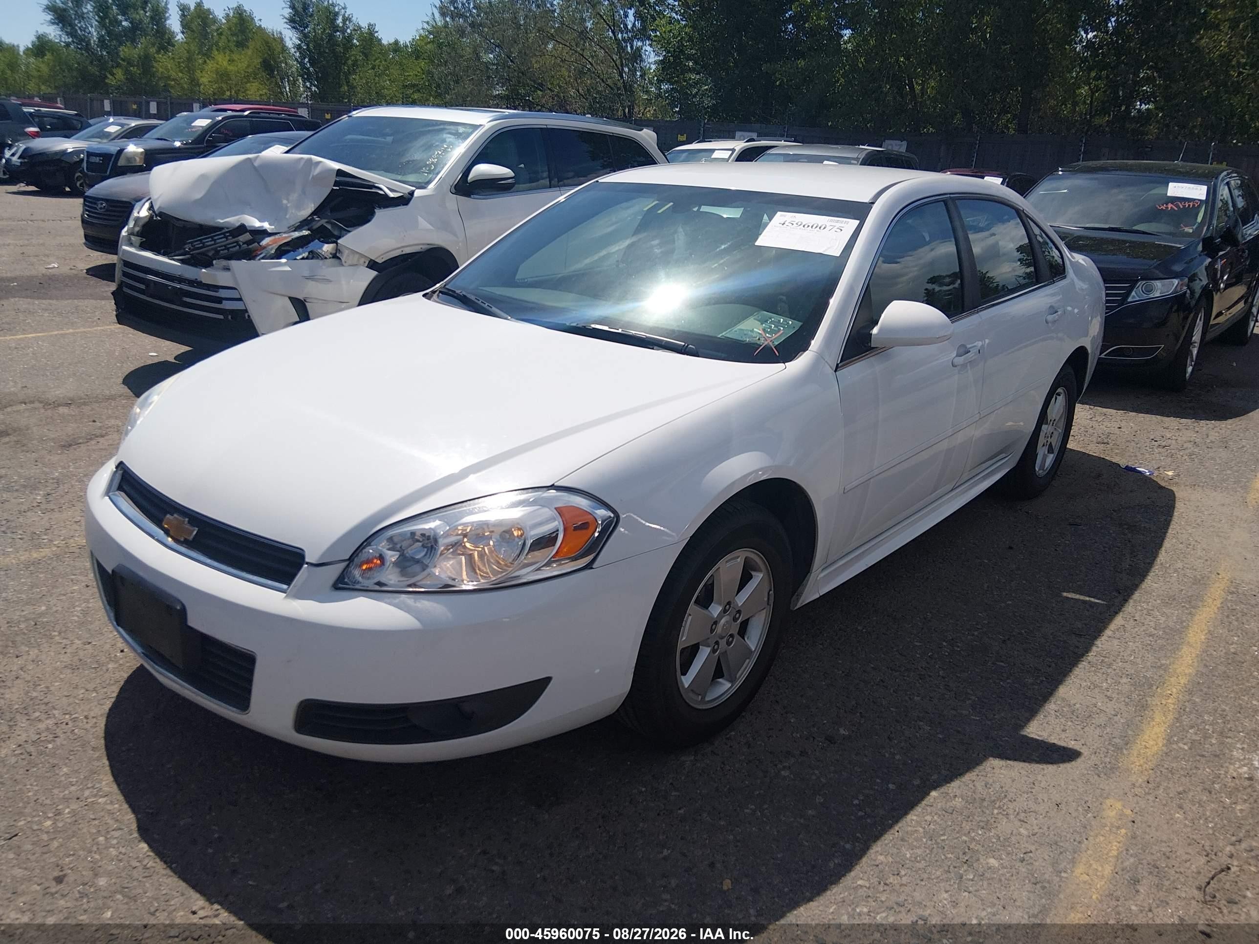 2011 Chevrolet Impala Lt White vin: 2G1WG5EK9B1115581