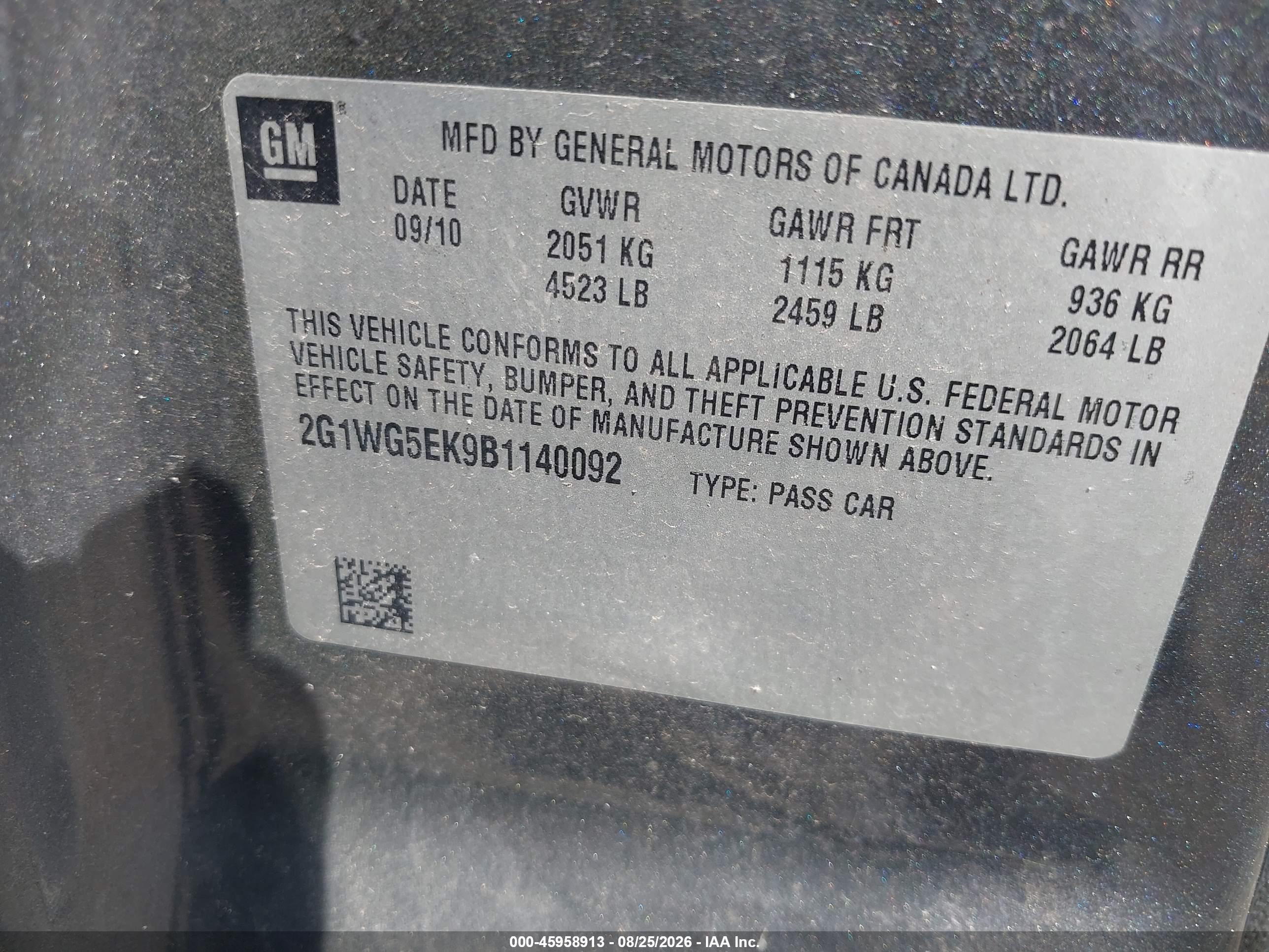 2011 Chevrolet Impala Lt Серый vin: 2G1WG5EK9B1140092