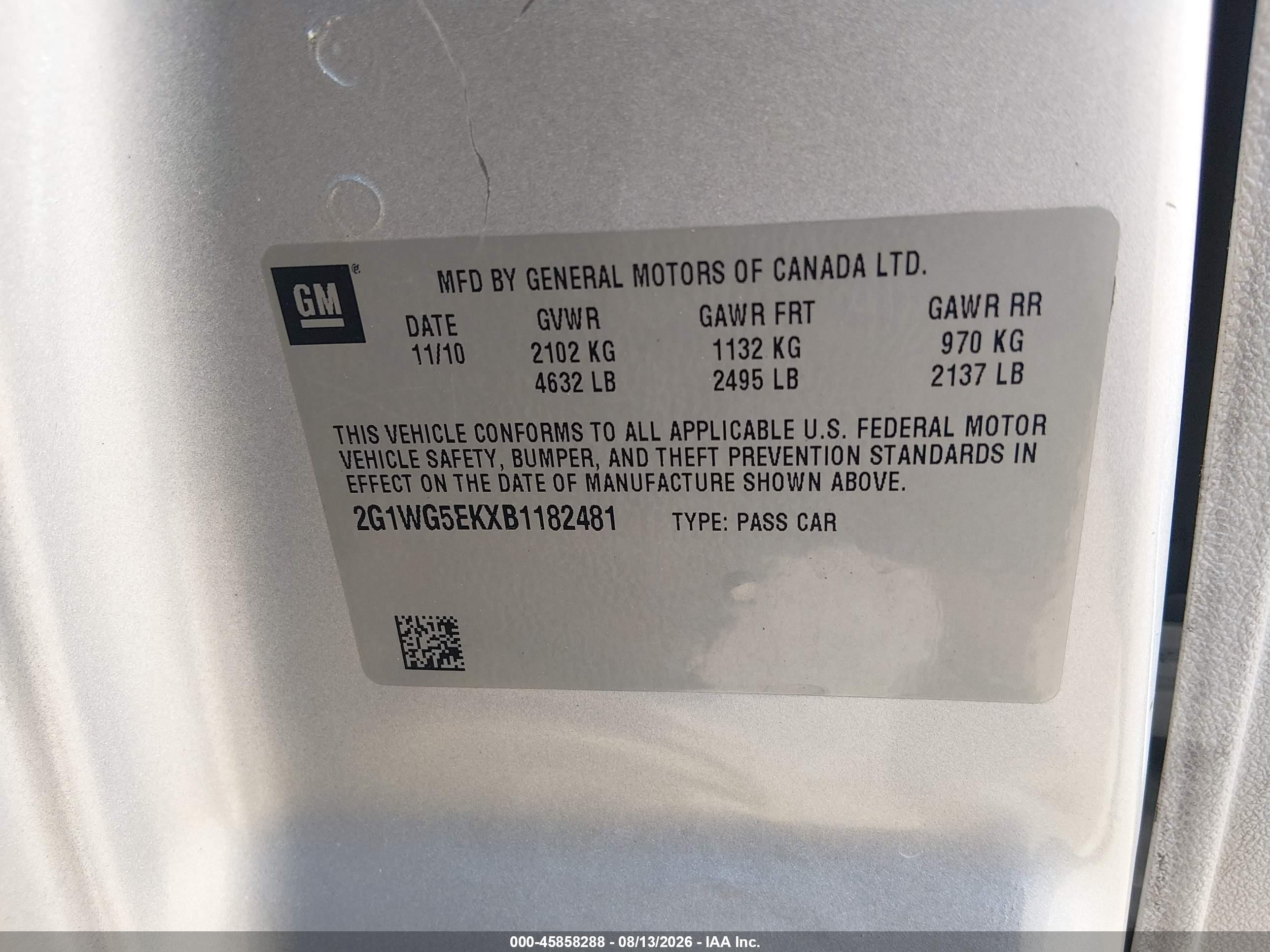 2011 Chevrolet Impala Lt Серебряный vin: 2G1WG5EKXB1182481