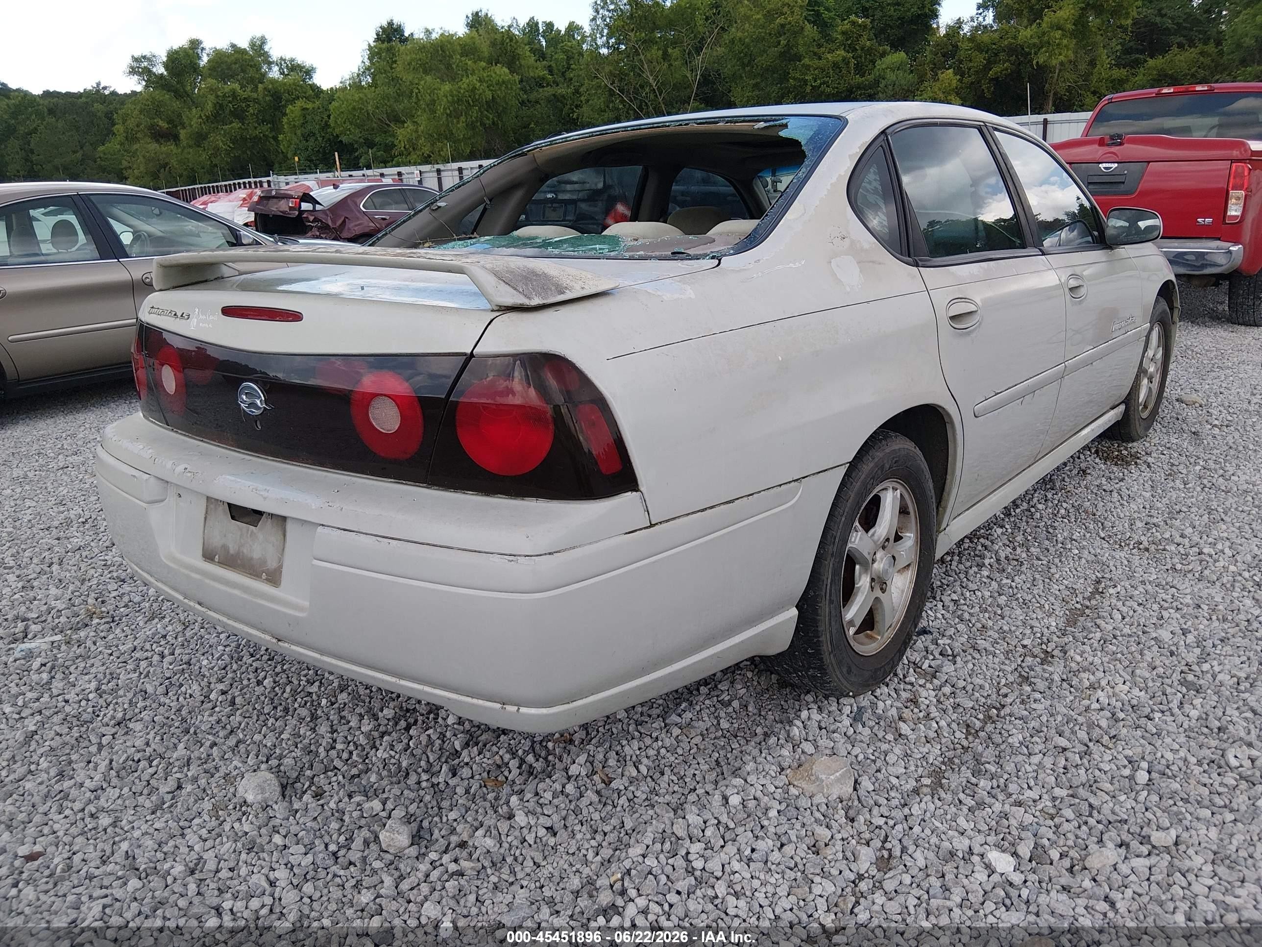 2004 Chevrolet Impala Ls Cream vin: 2G1WH52K349233020