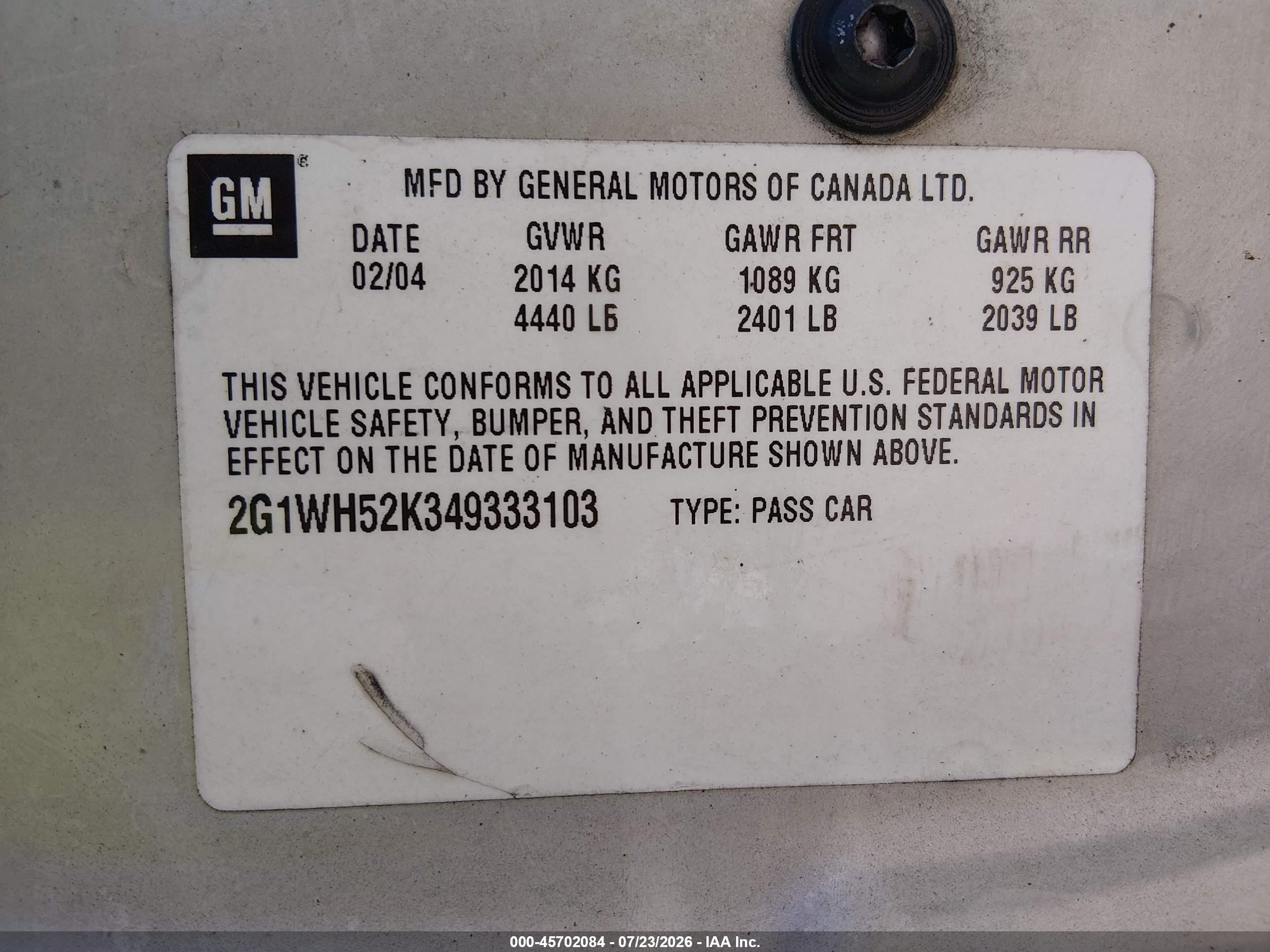 2004 Chevrolet Impala Ls Gray vin: 2G1WH52K349333103