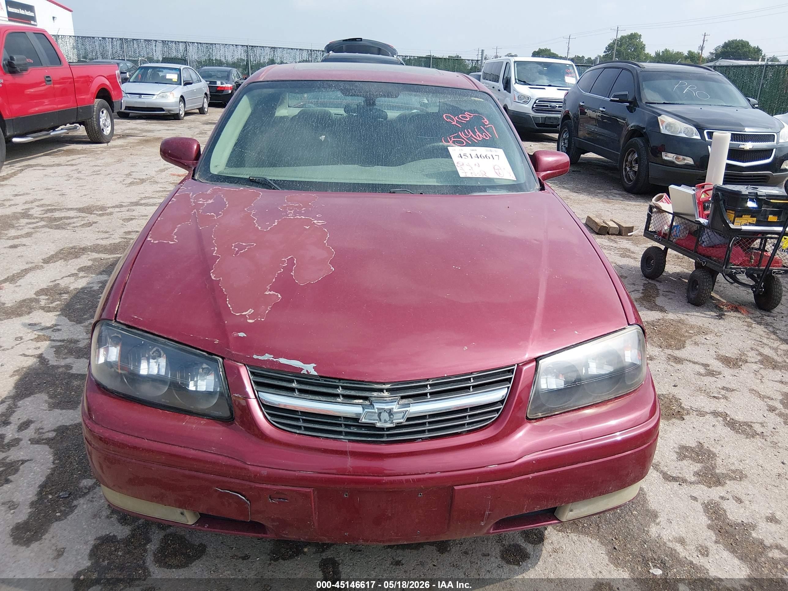 2005 Chevrolet Impala Ls Red vin: 2G1WH52K359127958