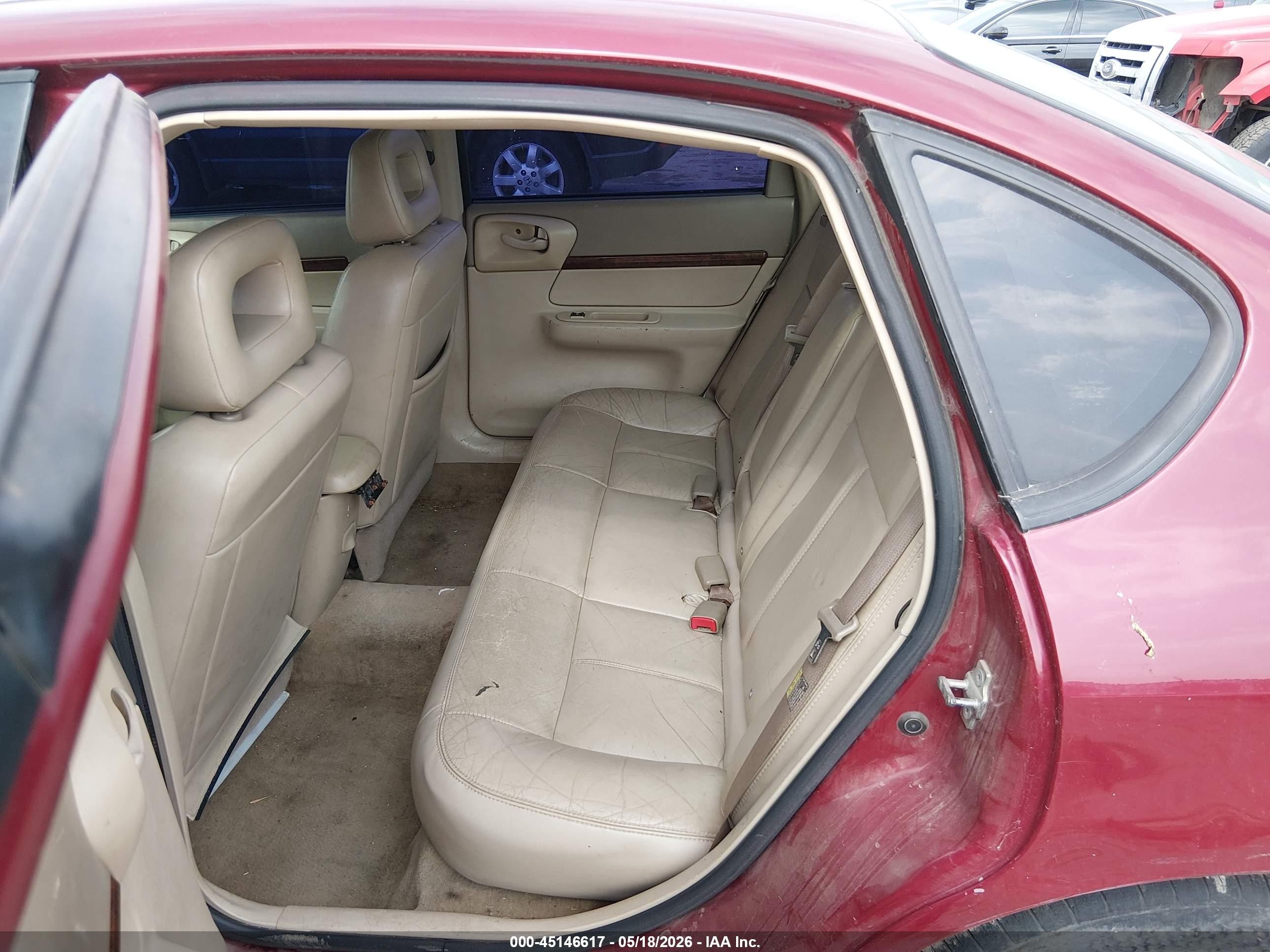 2005 Chevrolet Impala Ls Red vin: 2G1WH52K359127958
