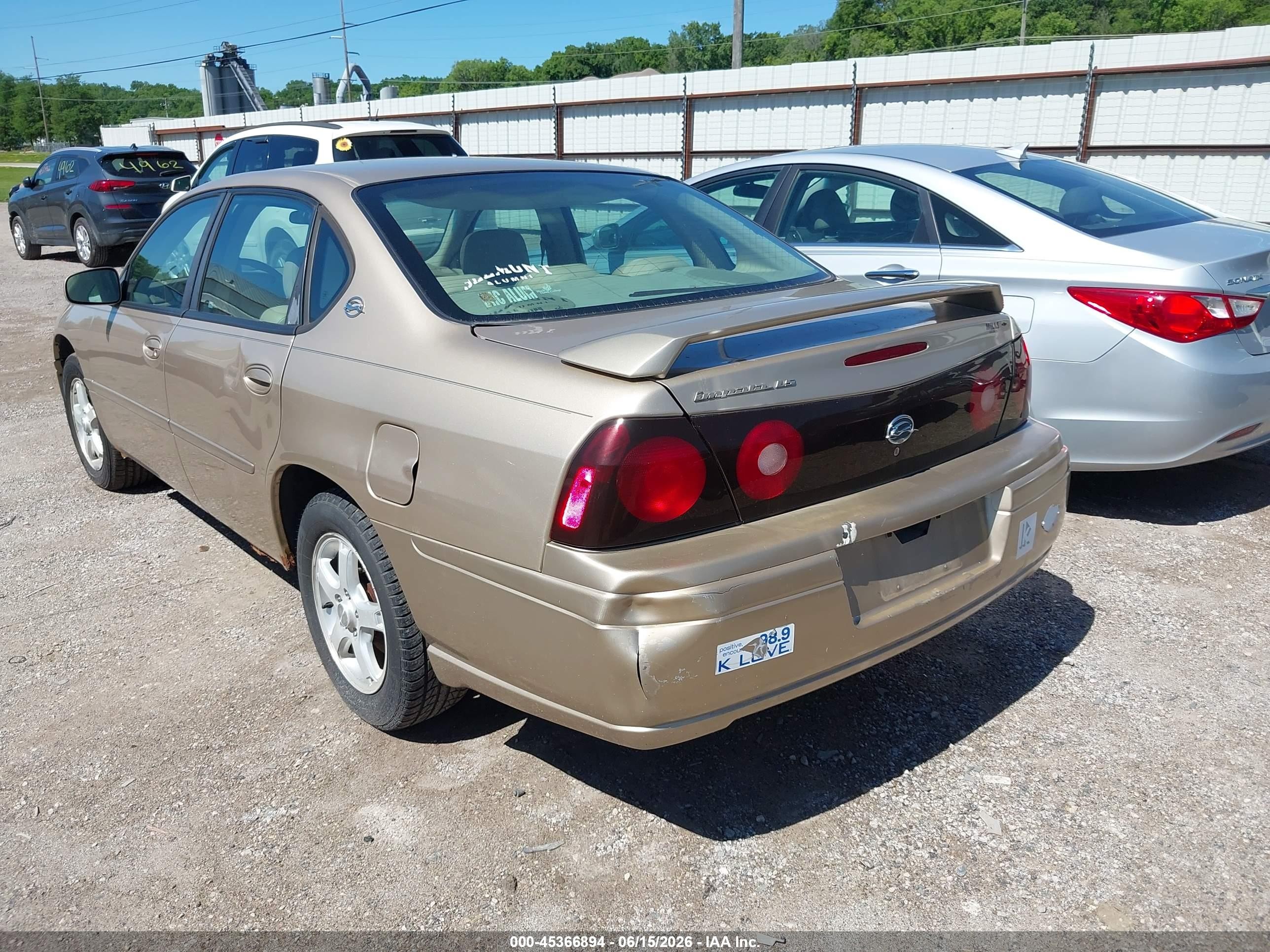 2005 Chevrolet Impala Ls Золотой vin: 2G1WH52K459116578